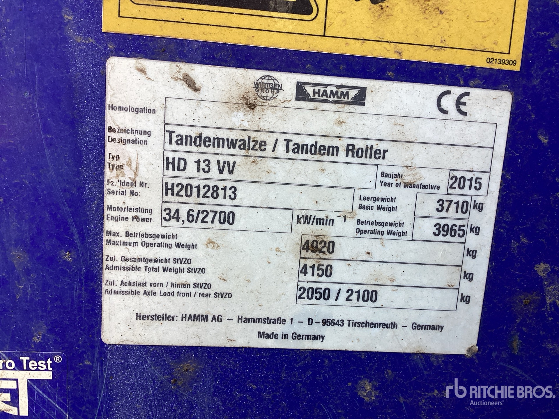 2015 Hamm HD13VV