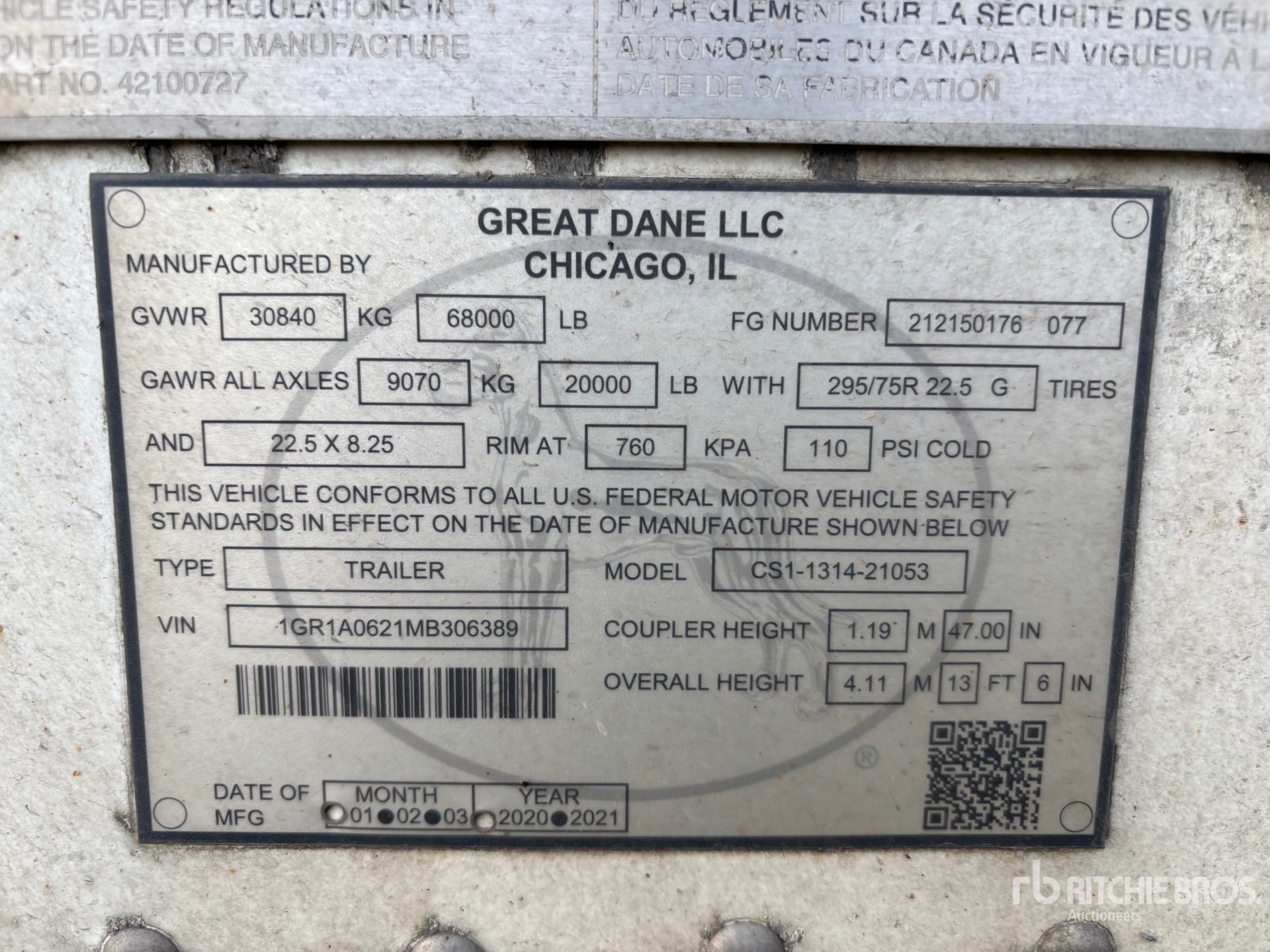 2021 Great Dane 53 FT X 102 IN T/A
