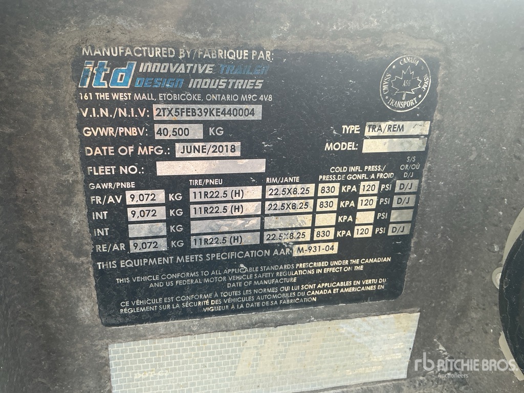 General Appearance with Serial Number / VIN