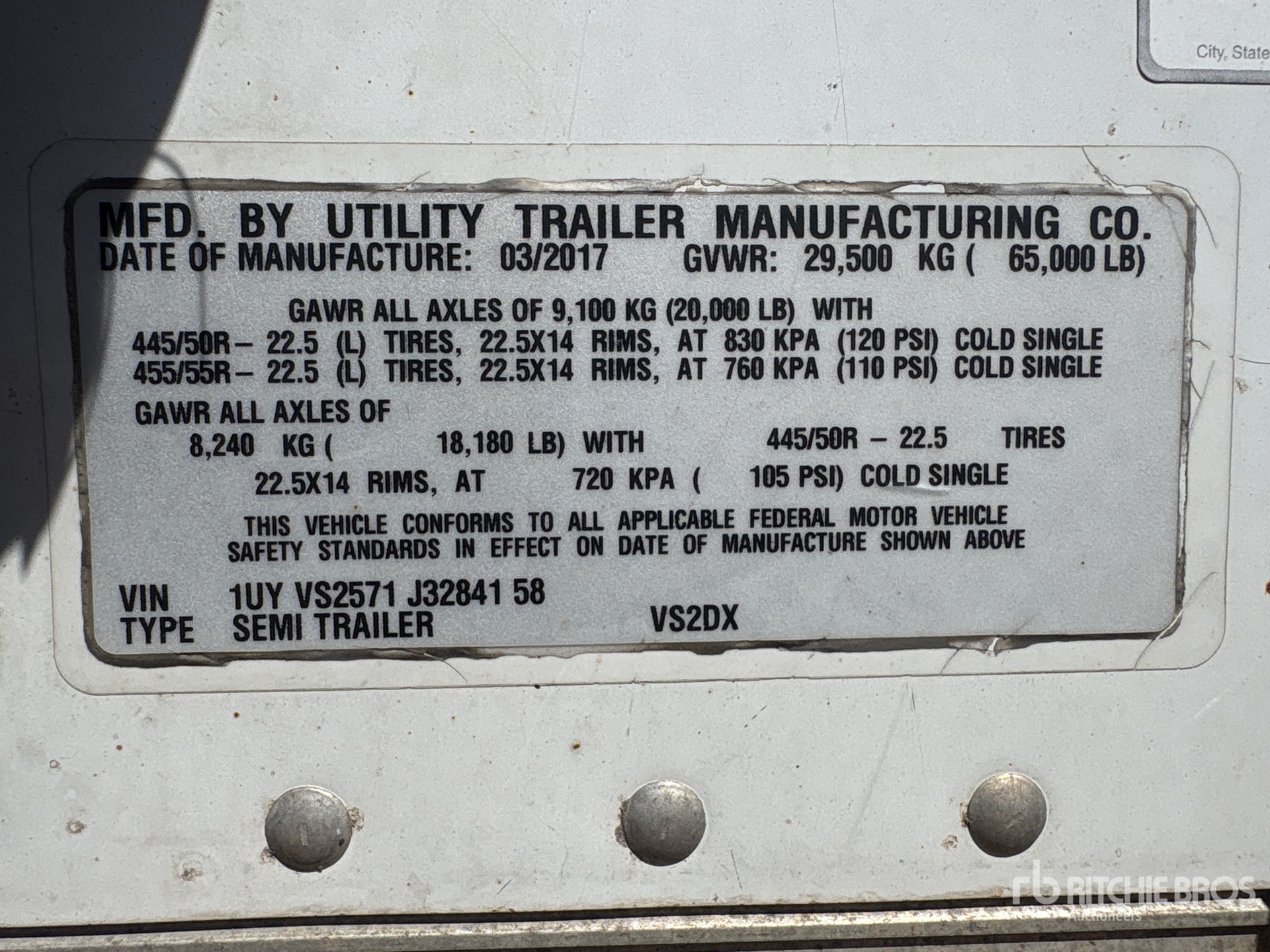 2018 Utility 57 FT X 102 IN T/A