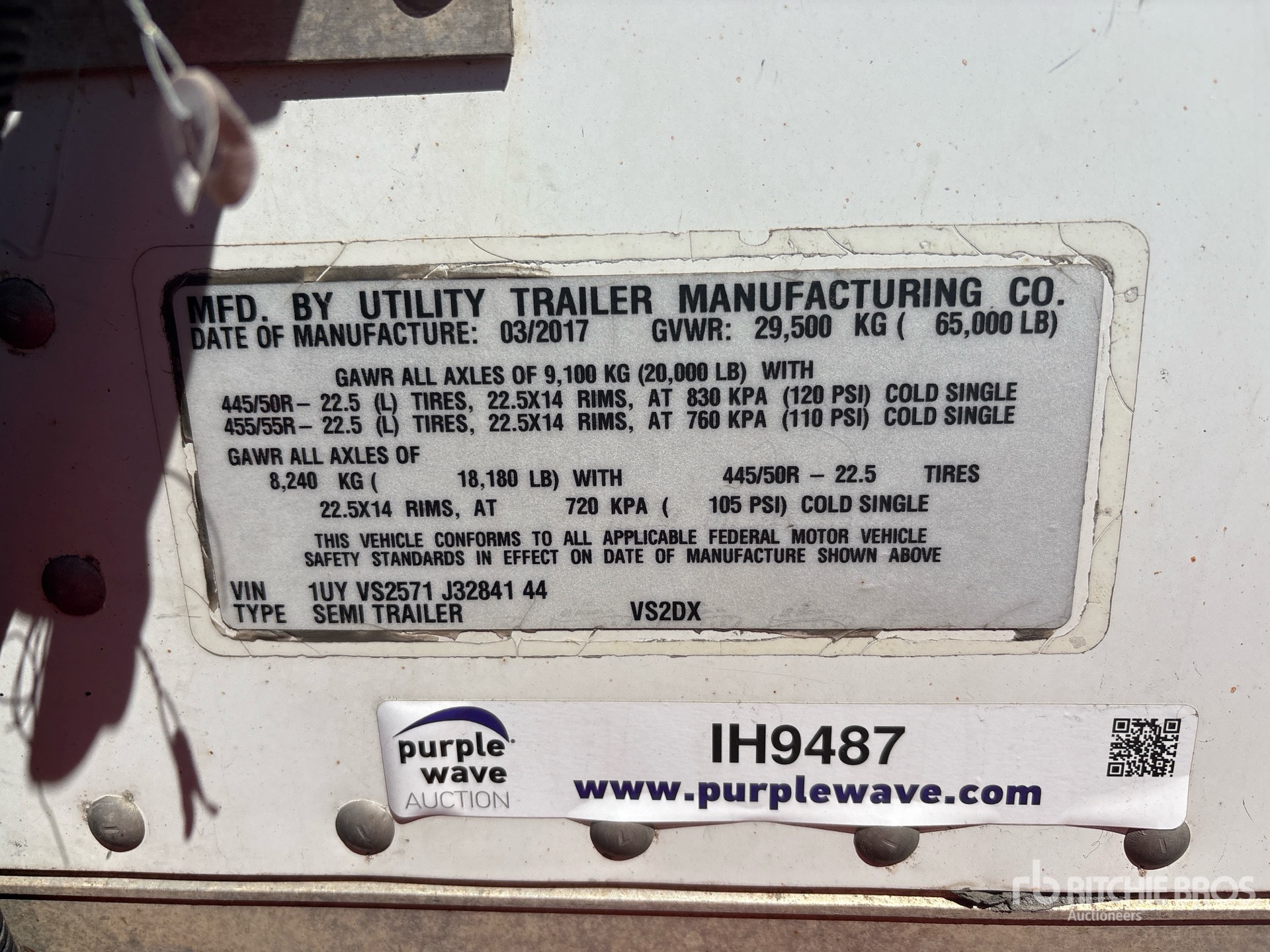 2018 Utility 57 FT X 102 IN T/A