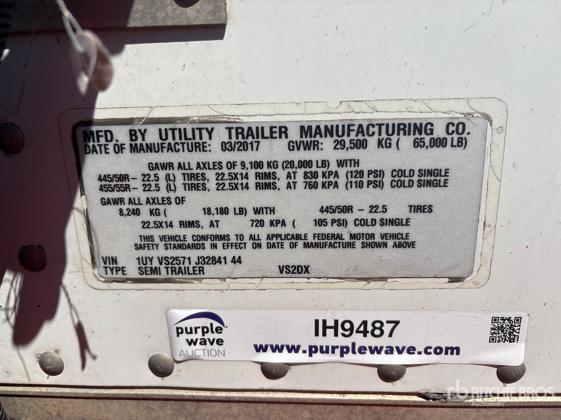 2018 Utility 57 FT X 102 IN T/A