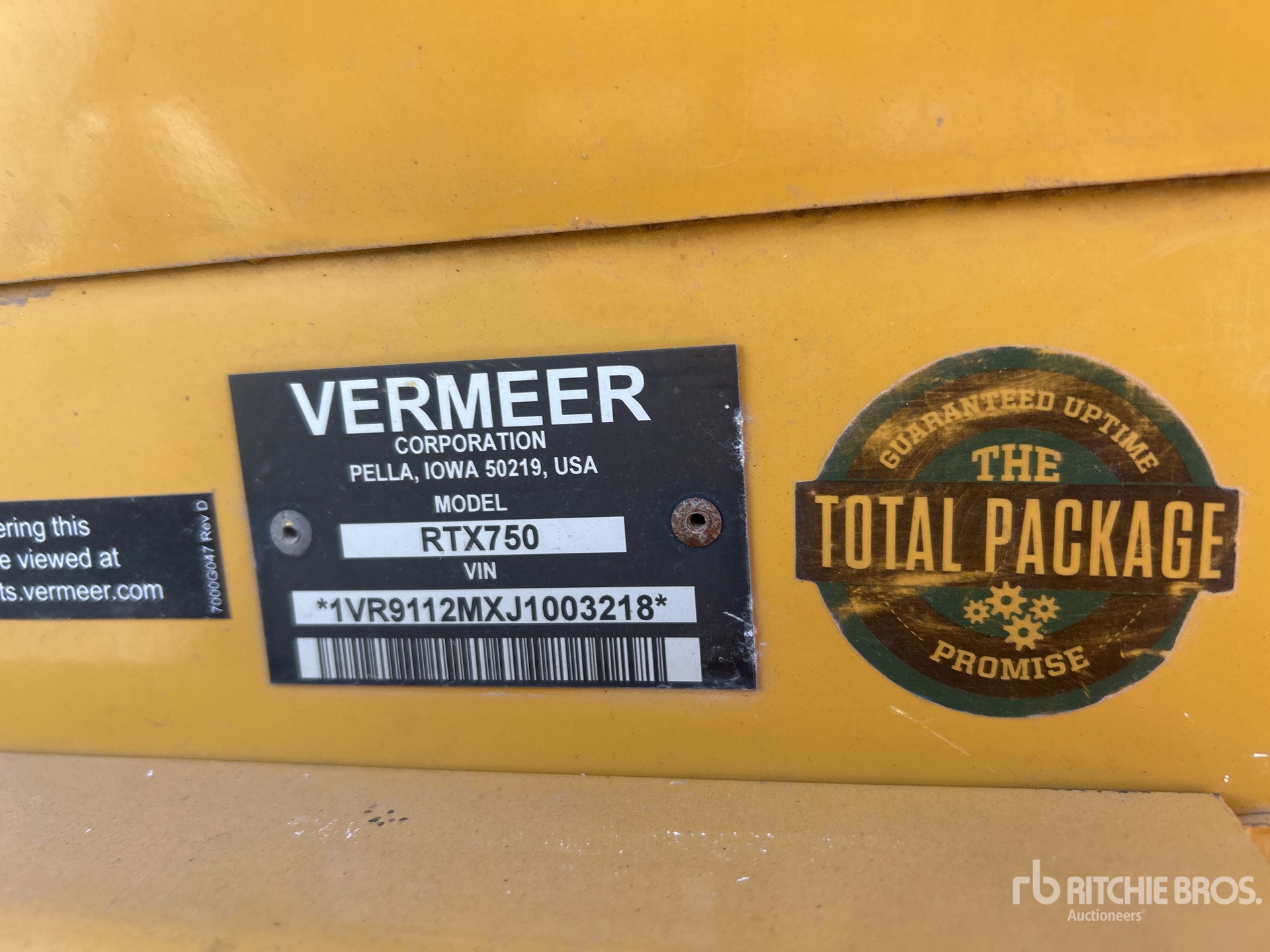 2018 Vermeer RTX750