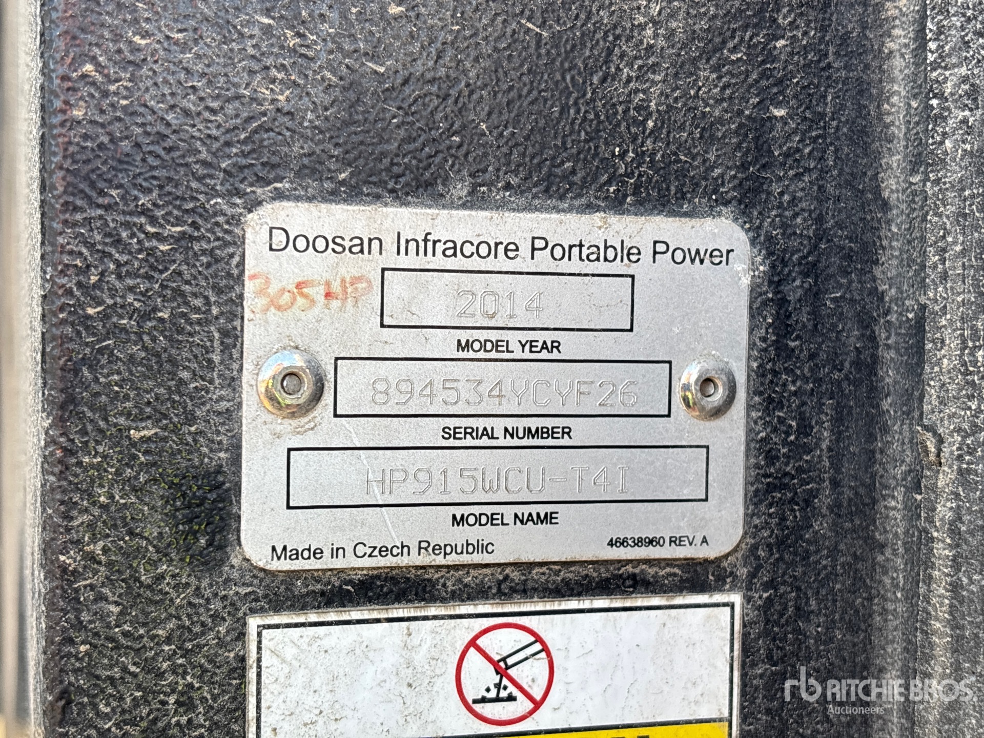 2014 Doosan Portable Power HP915WCU-T41