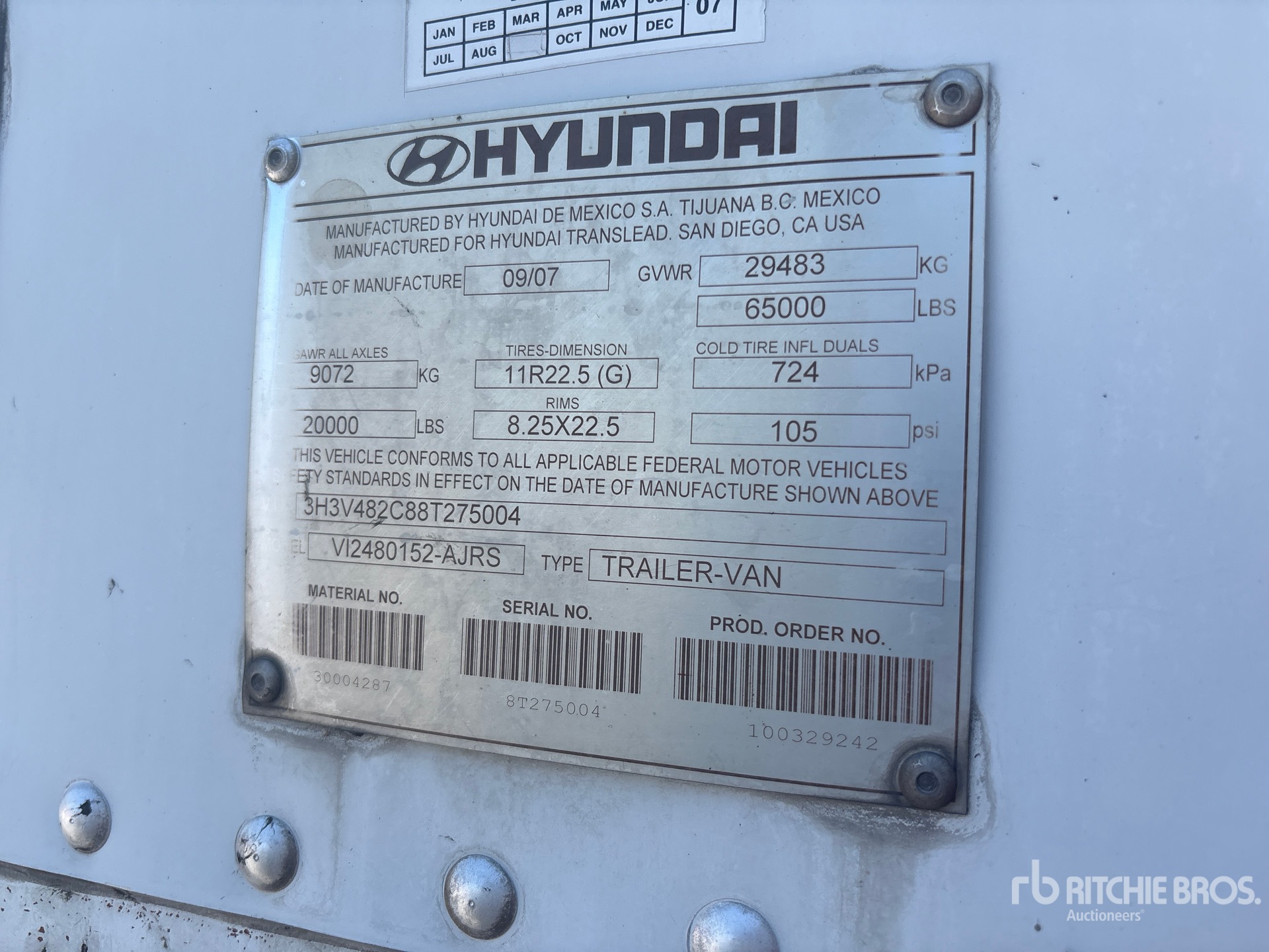 2008 Hyundai VI2480152AJRS