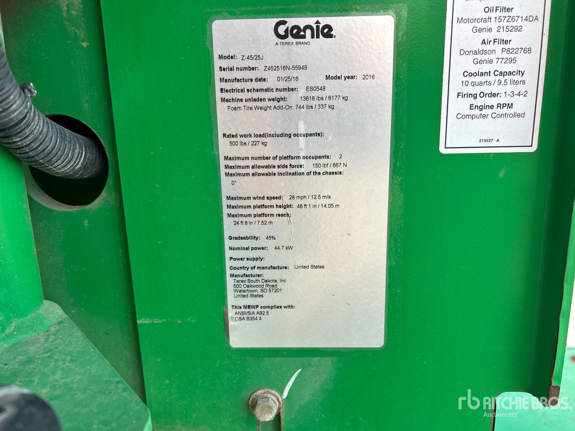 2016 Genie Z45/25JRT
