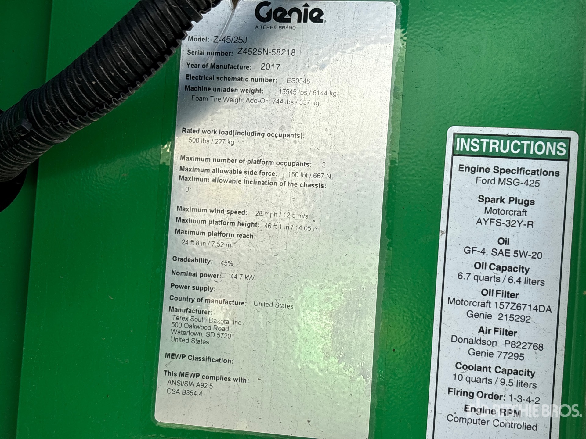 2017 Genie Z-45/25J