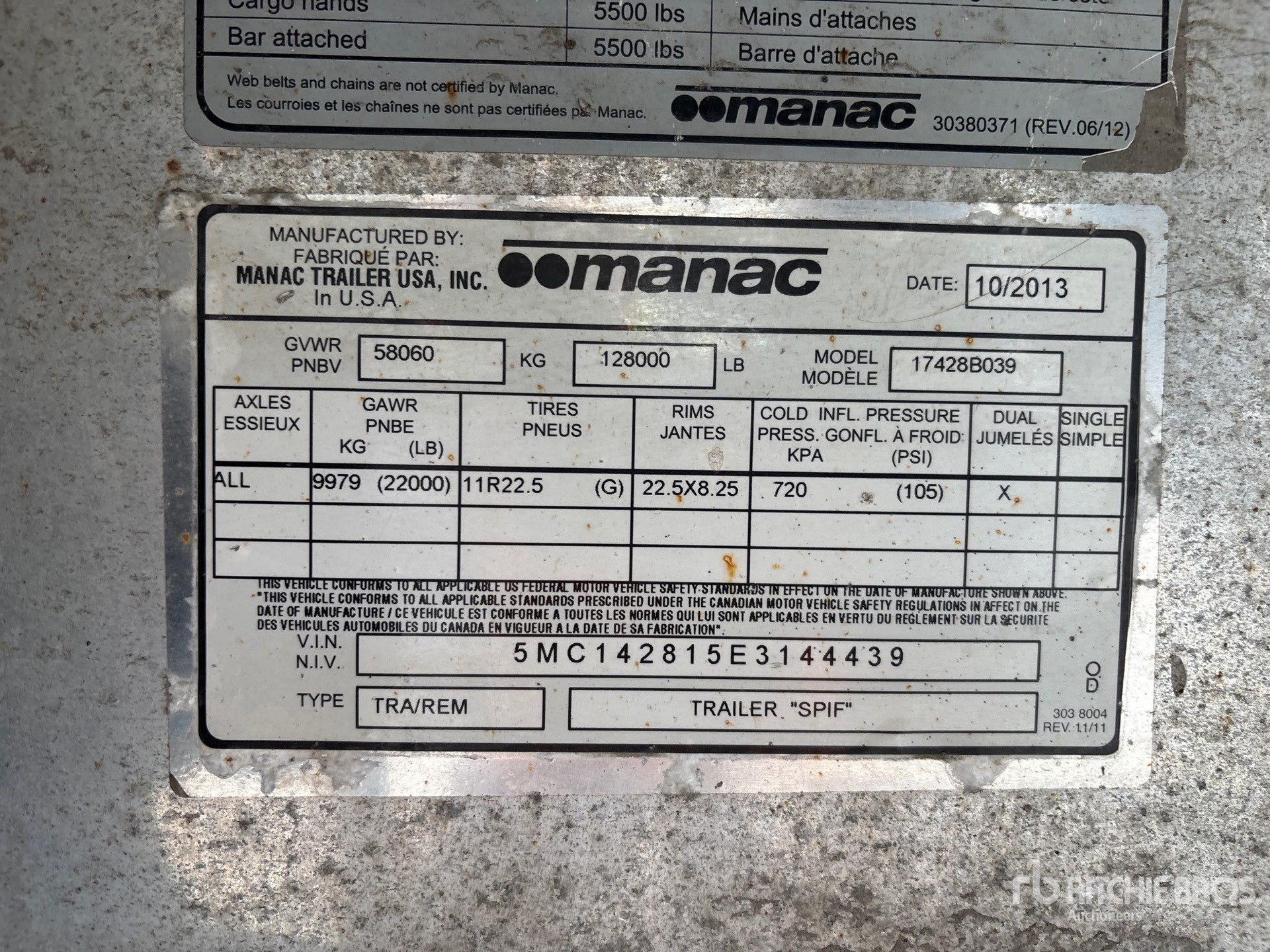 2014 Manac 28 FT QUAD/A SUPER B-TRAIN LEAD