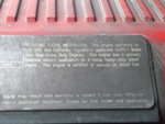 Engine with Emission Label