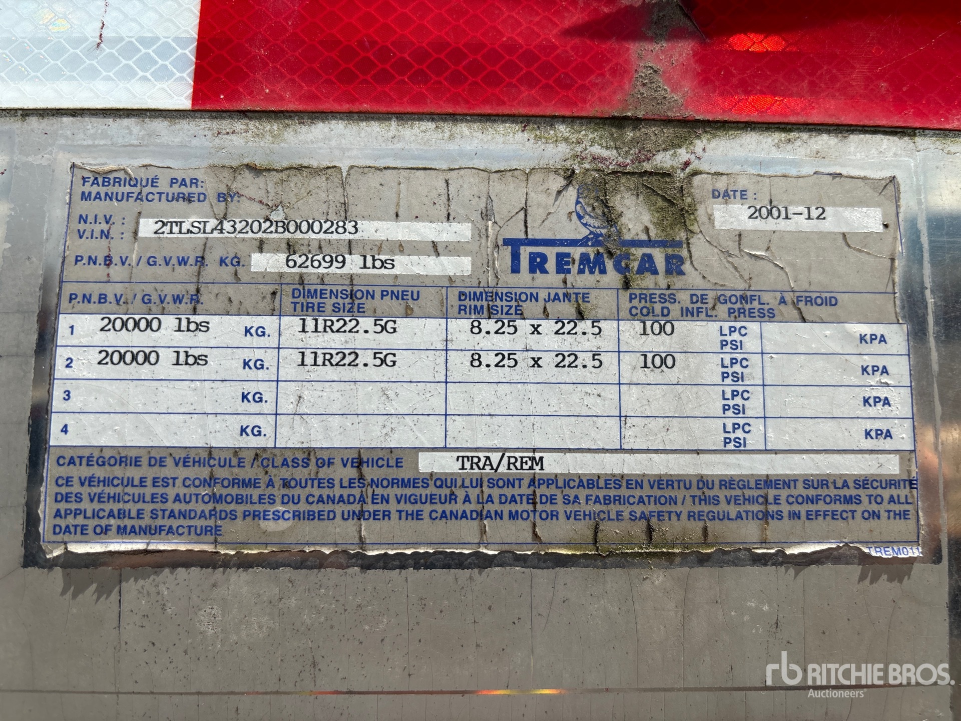 2002 Tremcar 7000 GAL T/A