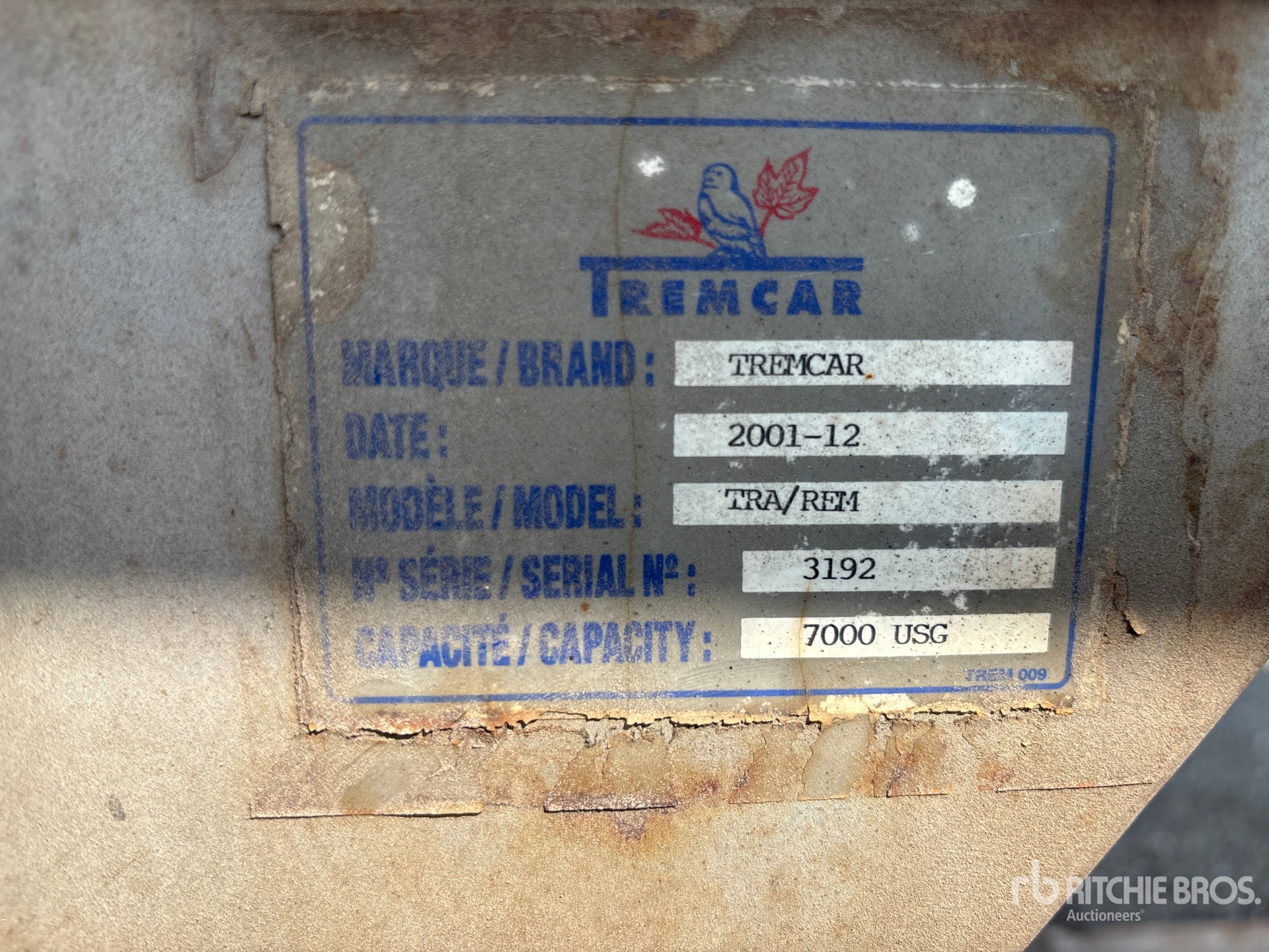 2002 Tremcar 7000 GAL T/A
