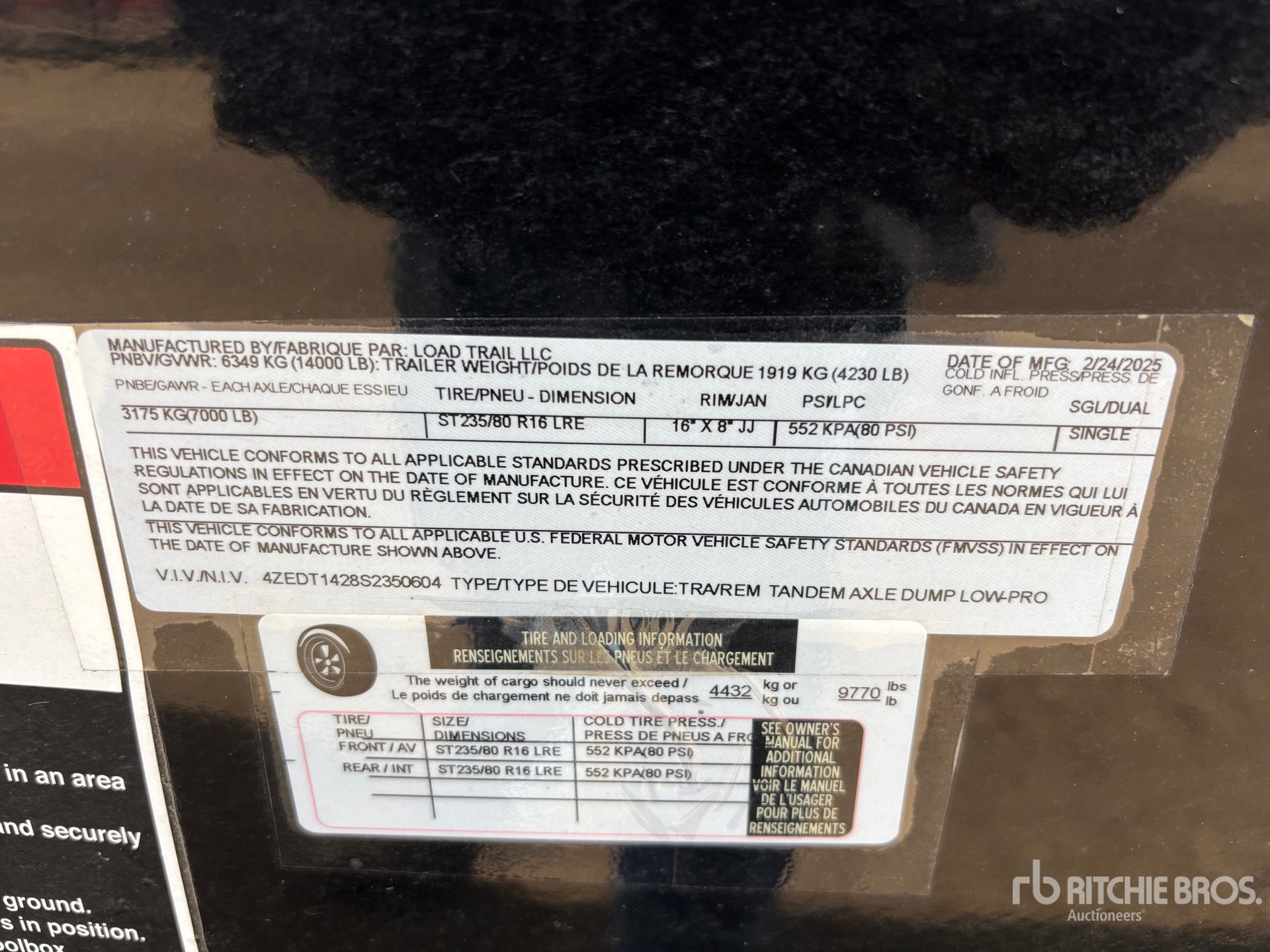 2025 Load Trail 14 FT T/A (UNUSED)