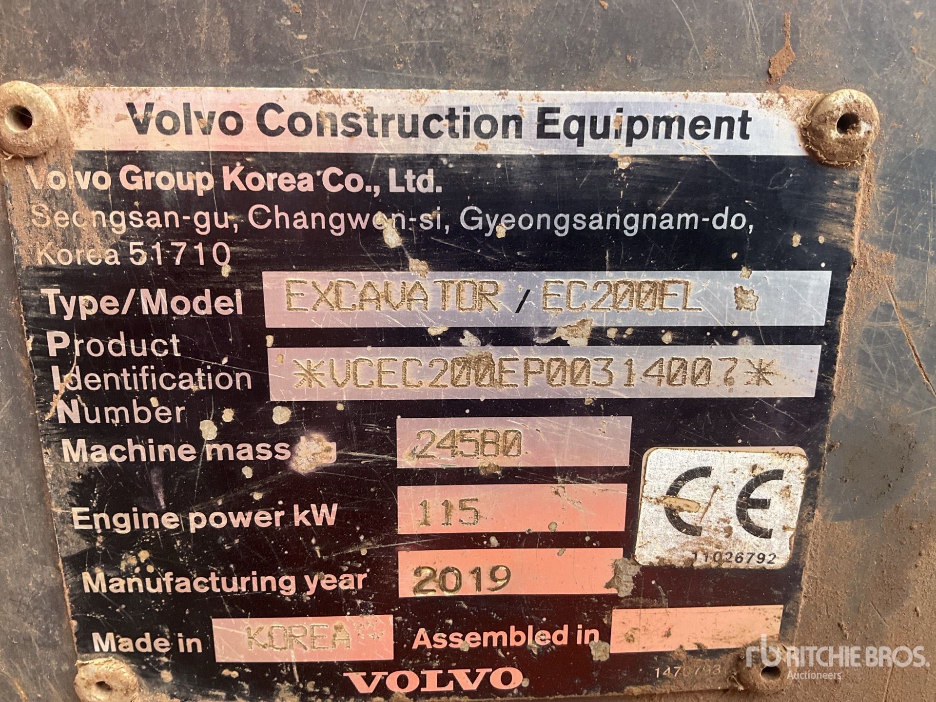 2019 Volvo EC200EL