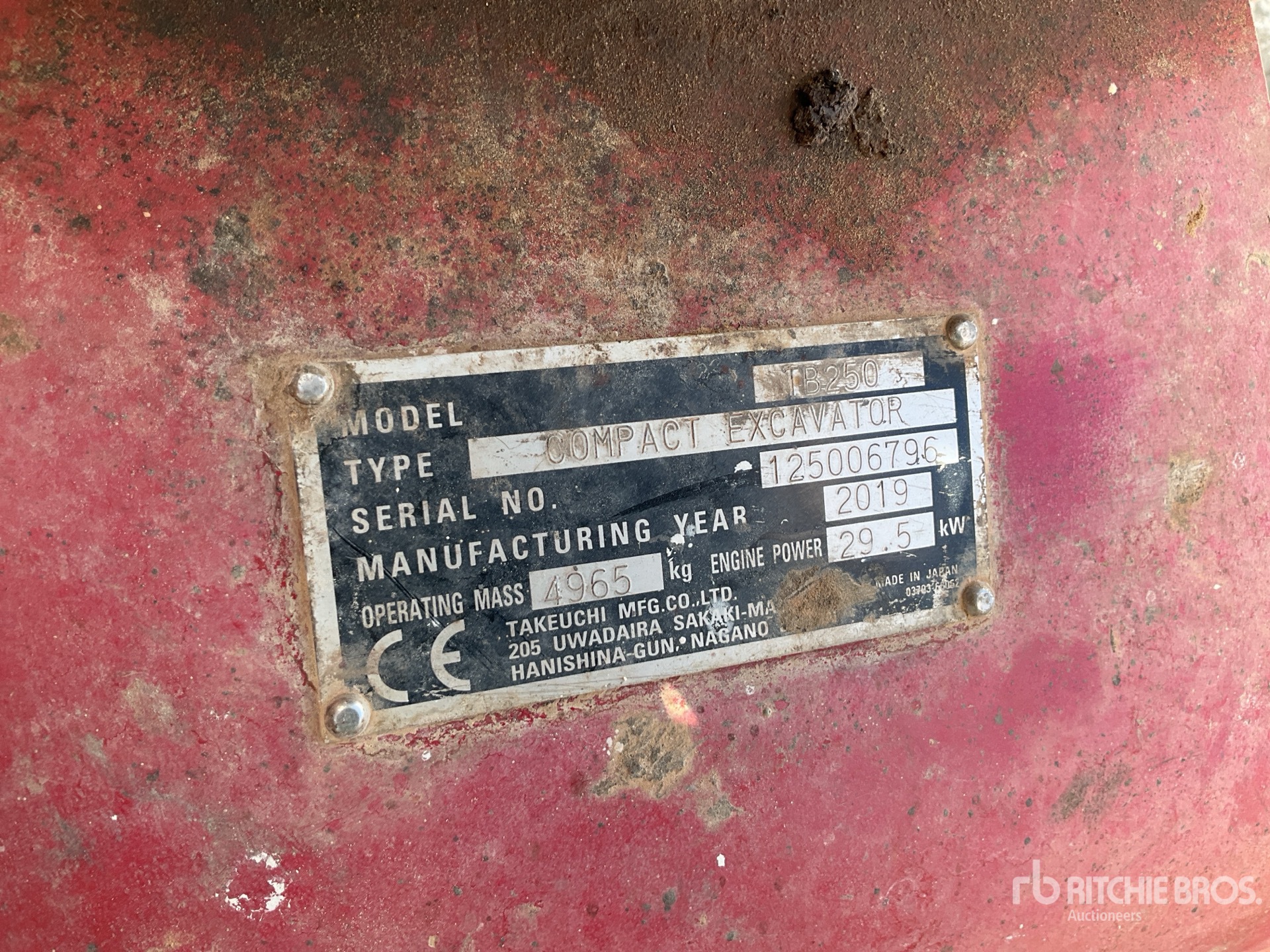 2019 Takeuchi TB250
