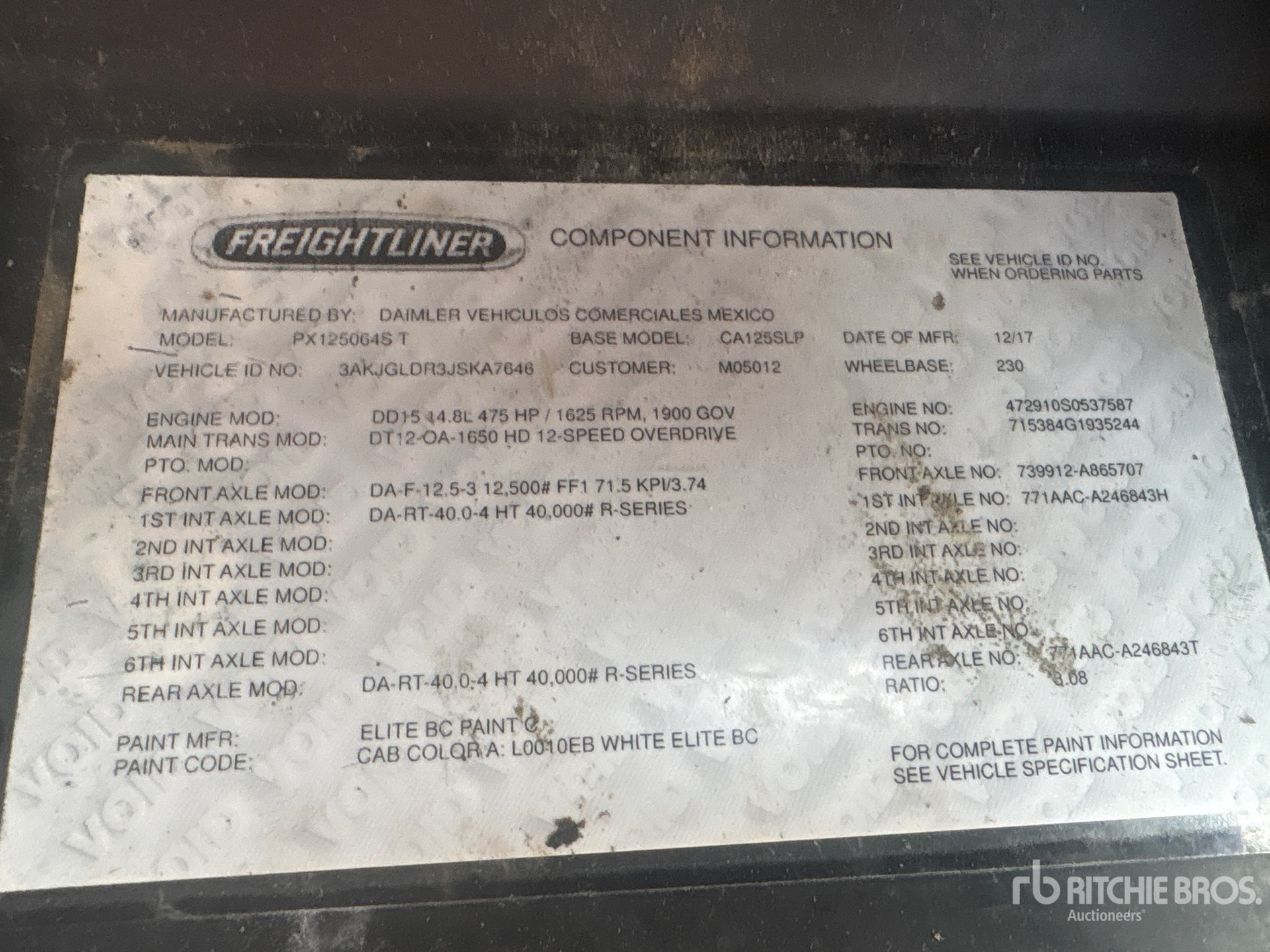 2018 Freightliner CASCADIA 125
