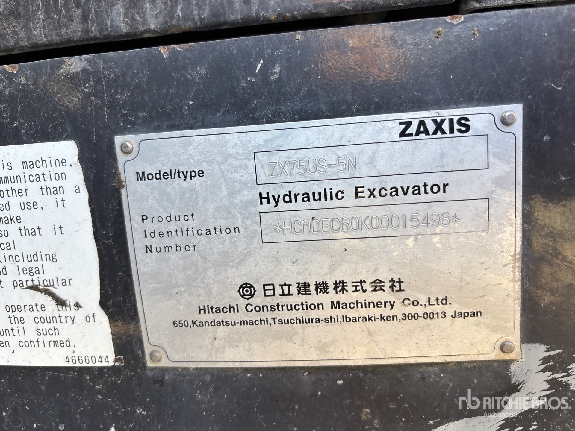 2015 Hitachi ZX75US-5