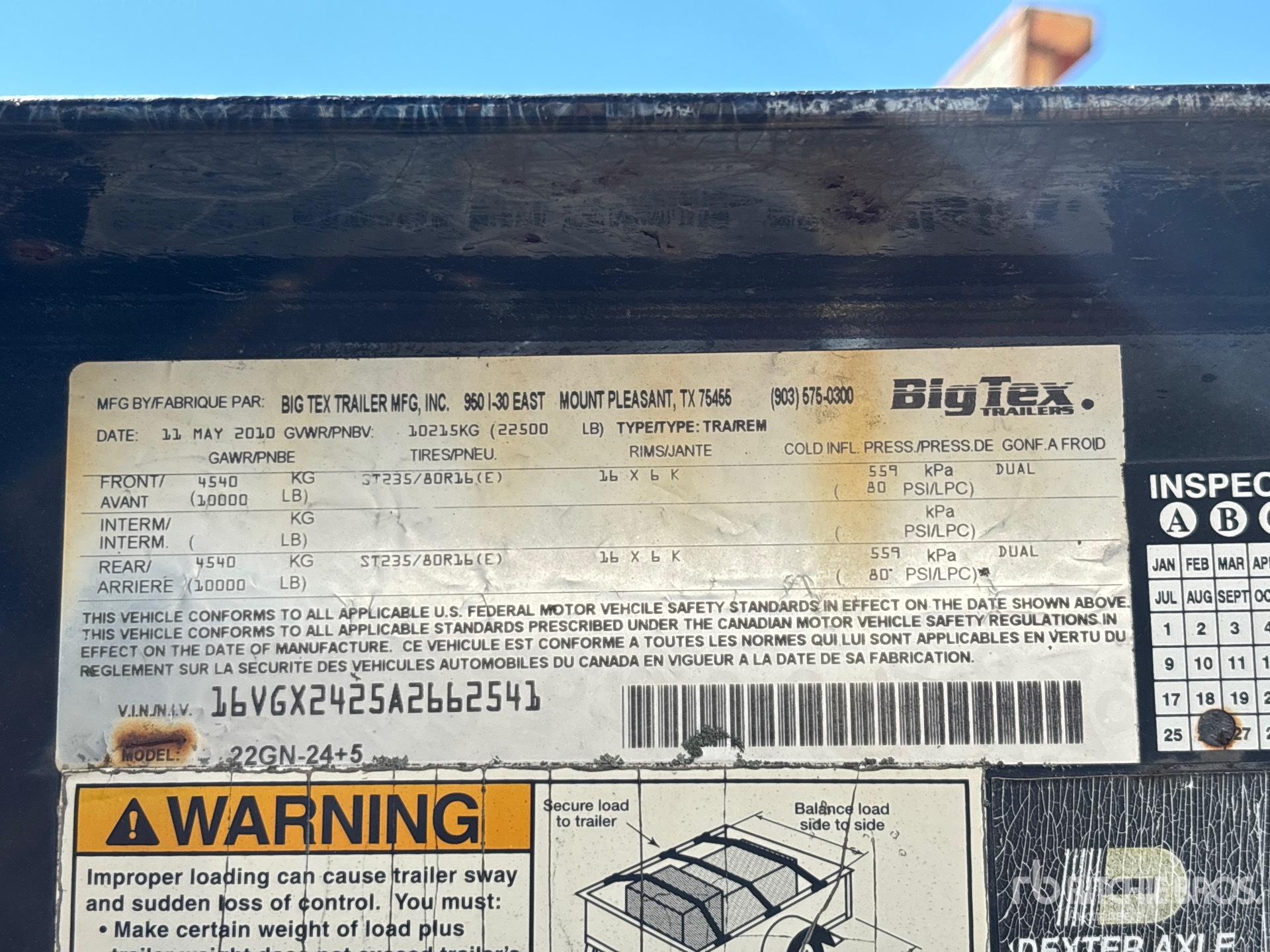 2010 Big Tex 22GN-24+5