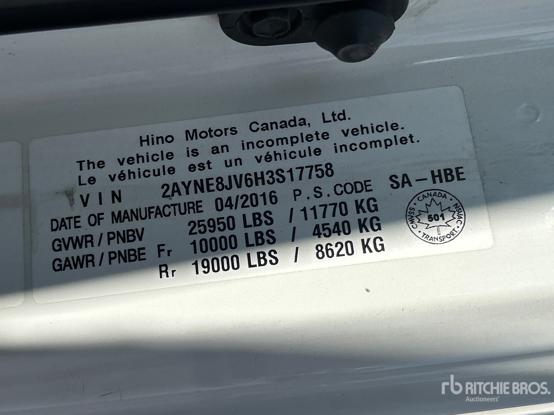 2017 Hino 268
