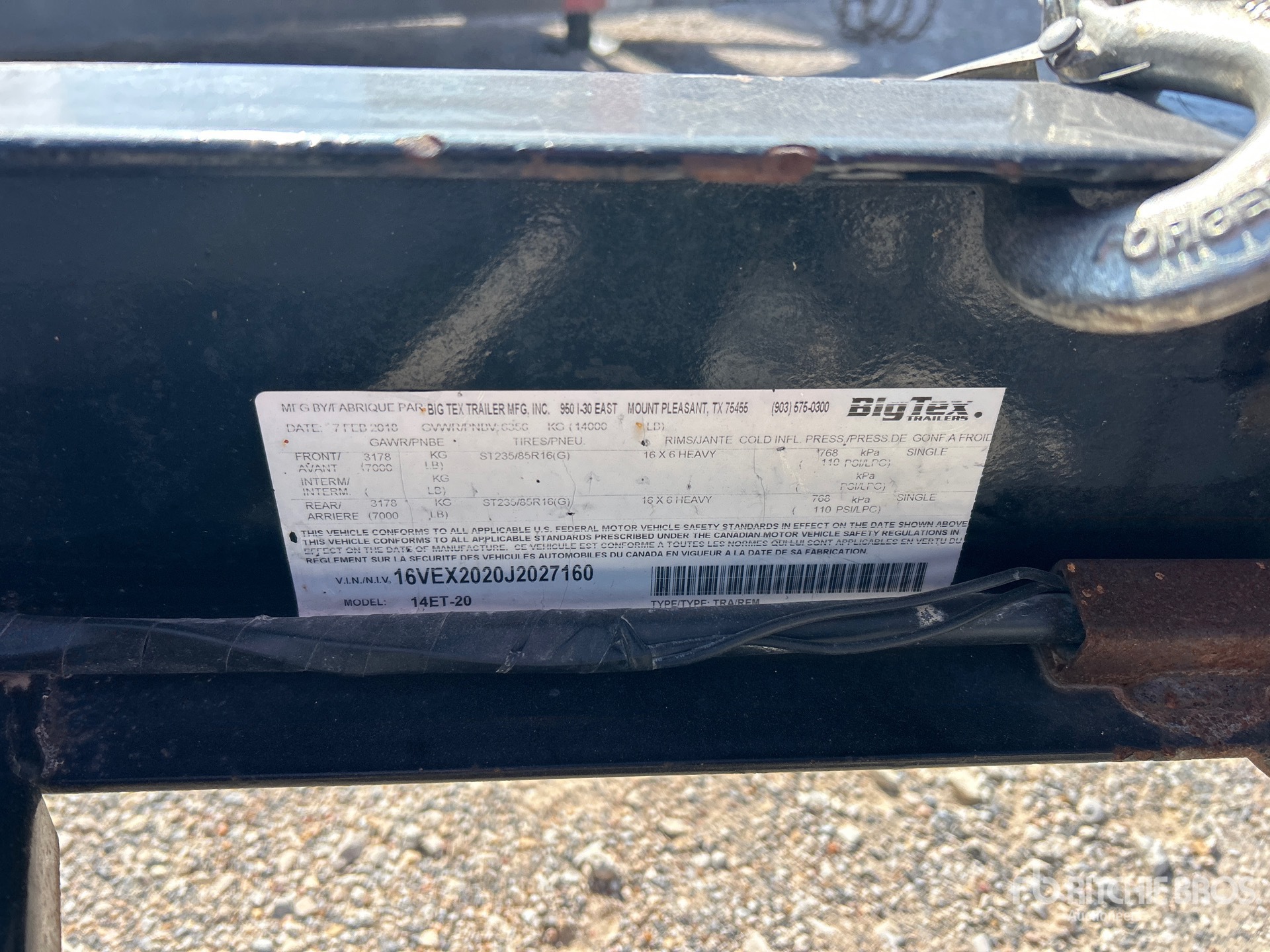 2018 Big Tex 14ET-20