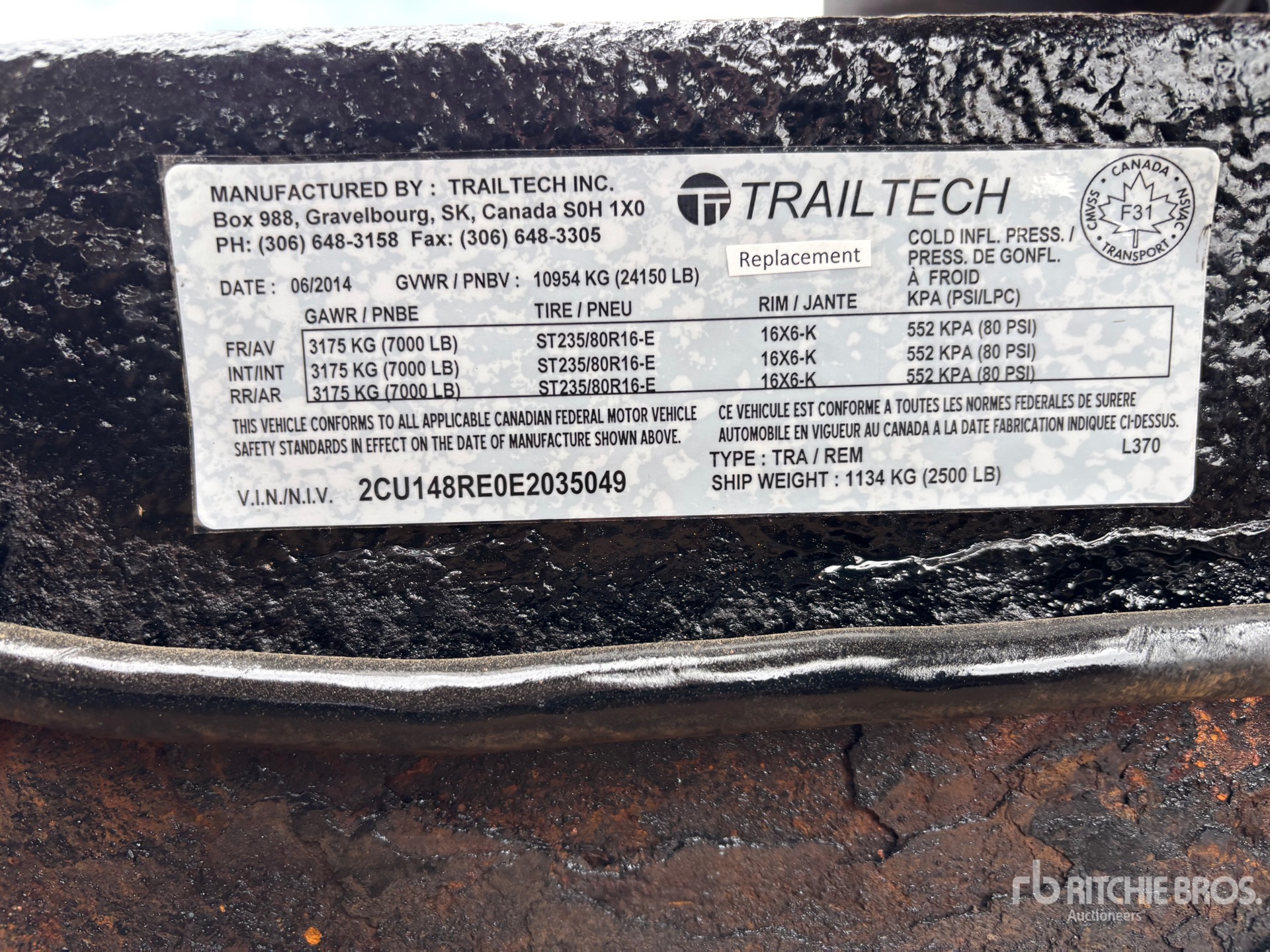 2014 Trailtech 24 ft Tri/A