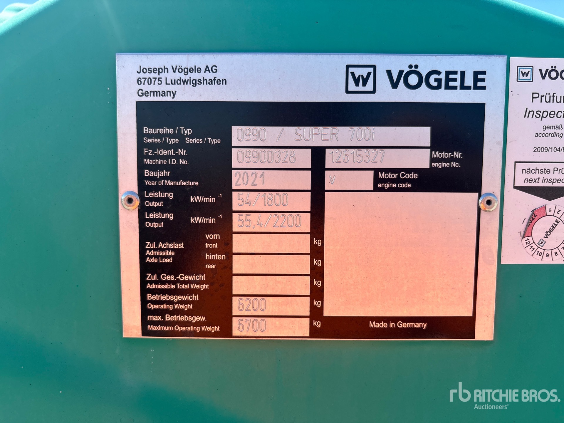 2021 Vögele SUPER 700I