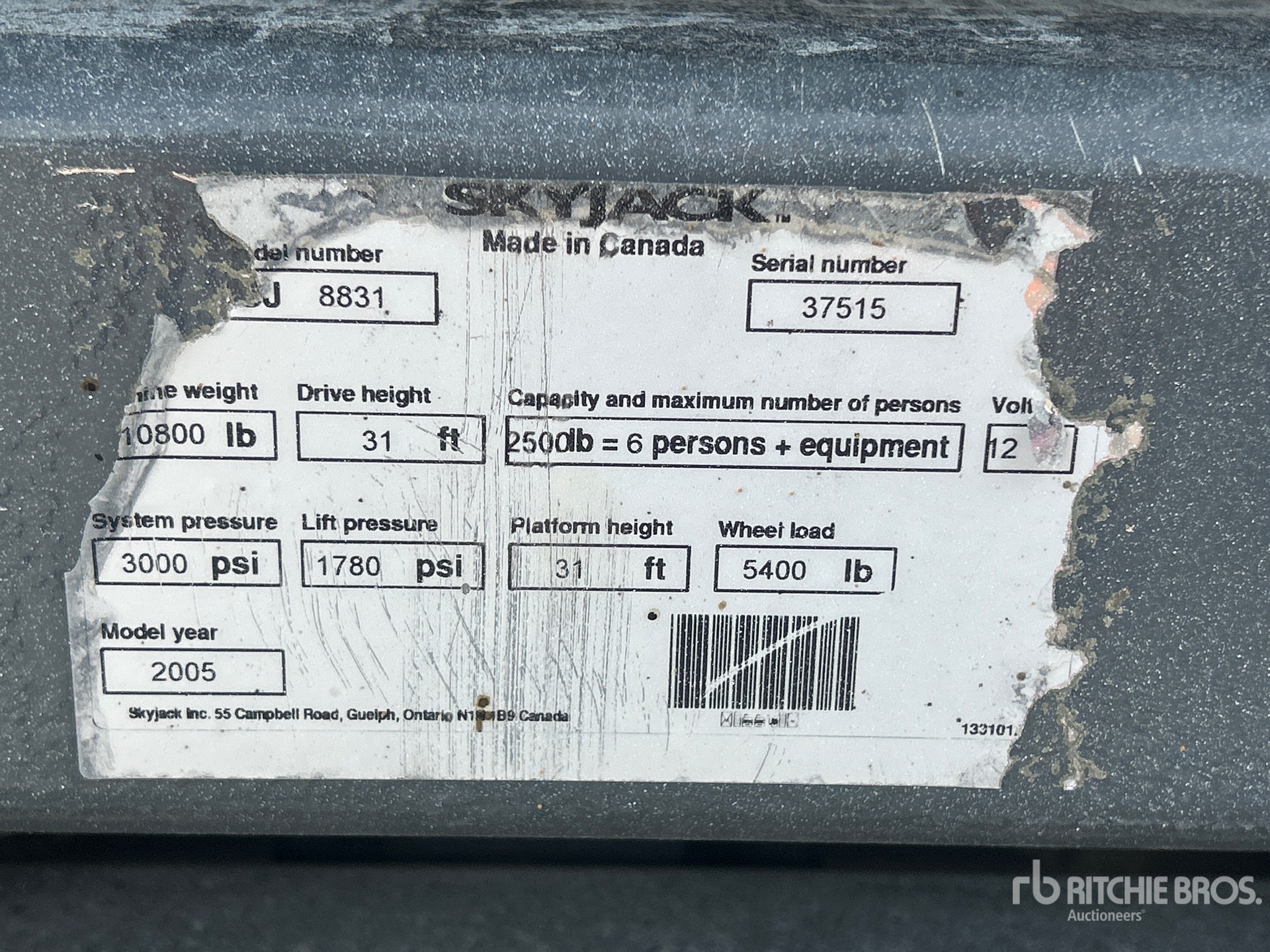 2005 Skyjack SJ8831