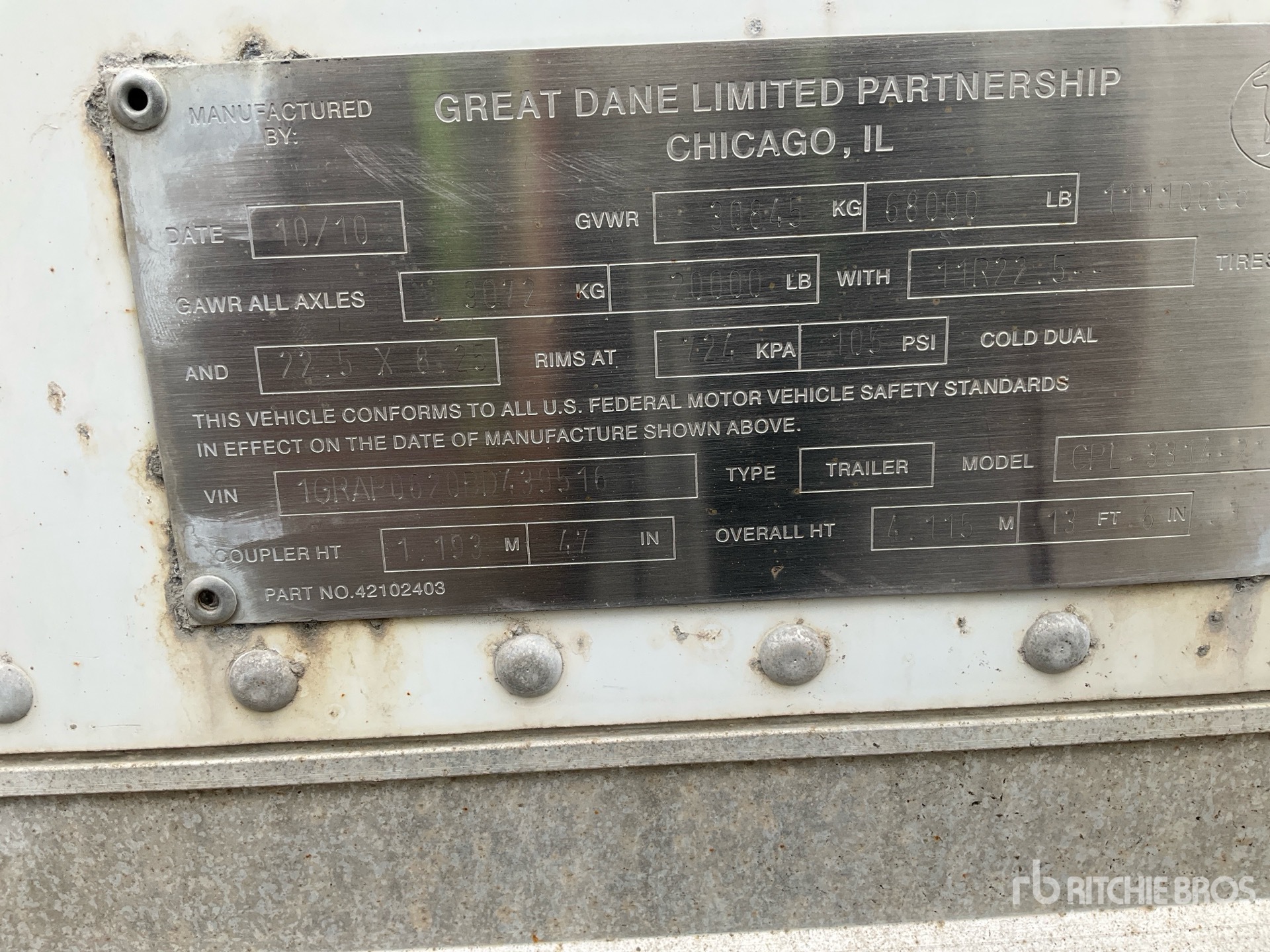 2011 Great Dane 53 FT T/A