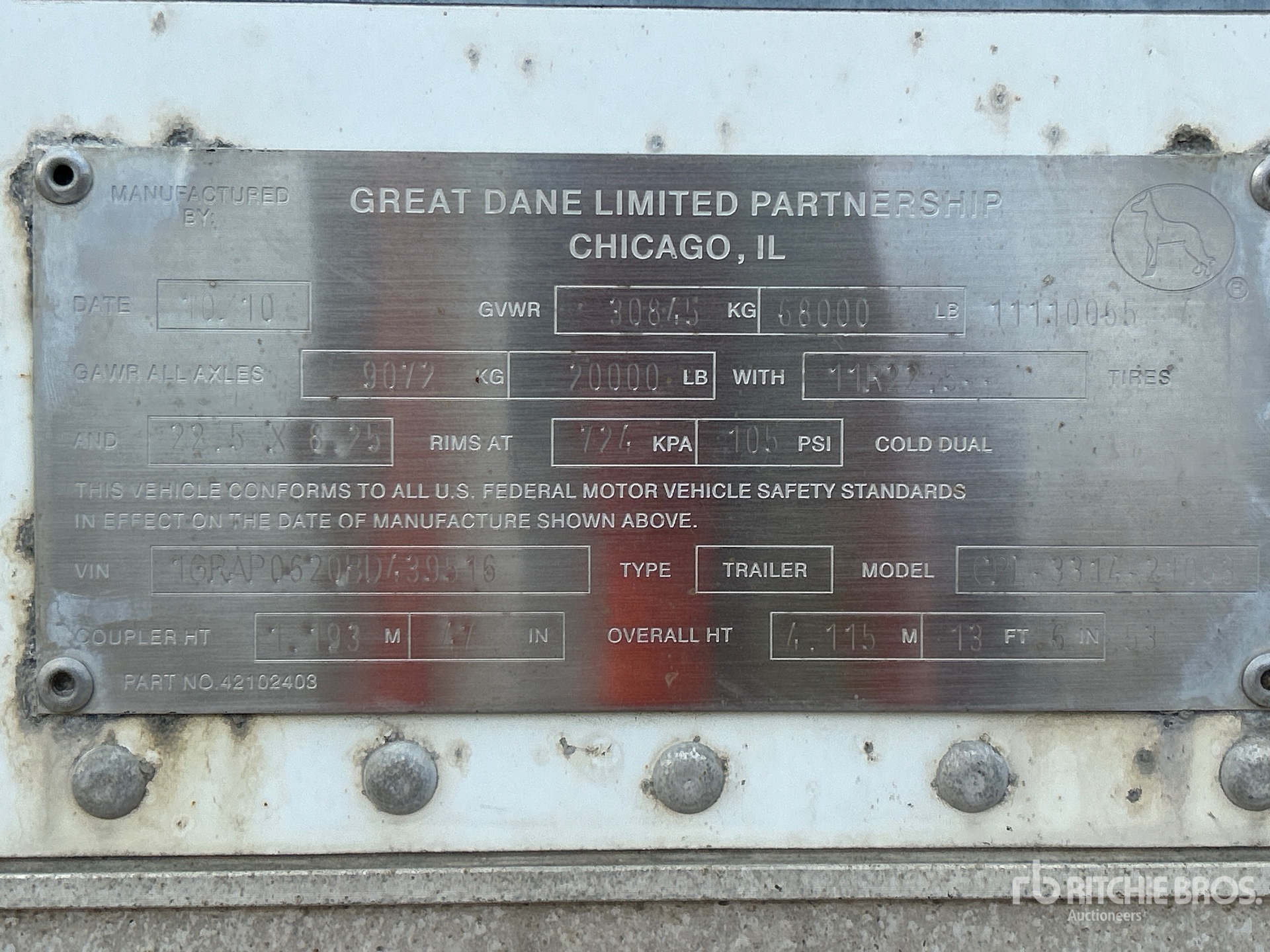 2011 Great Dane 53 FT T/A