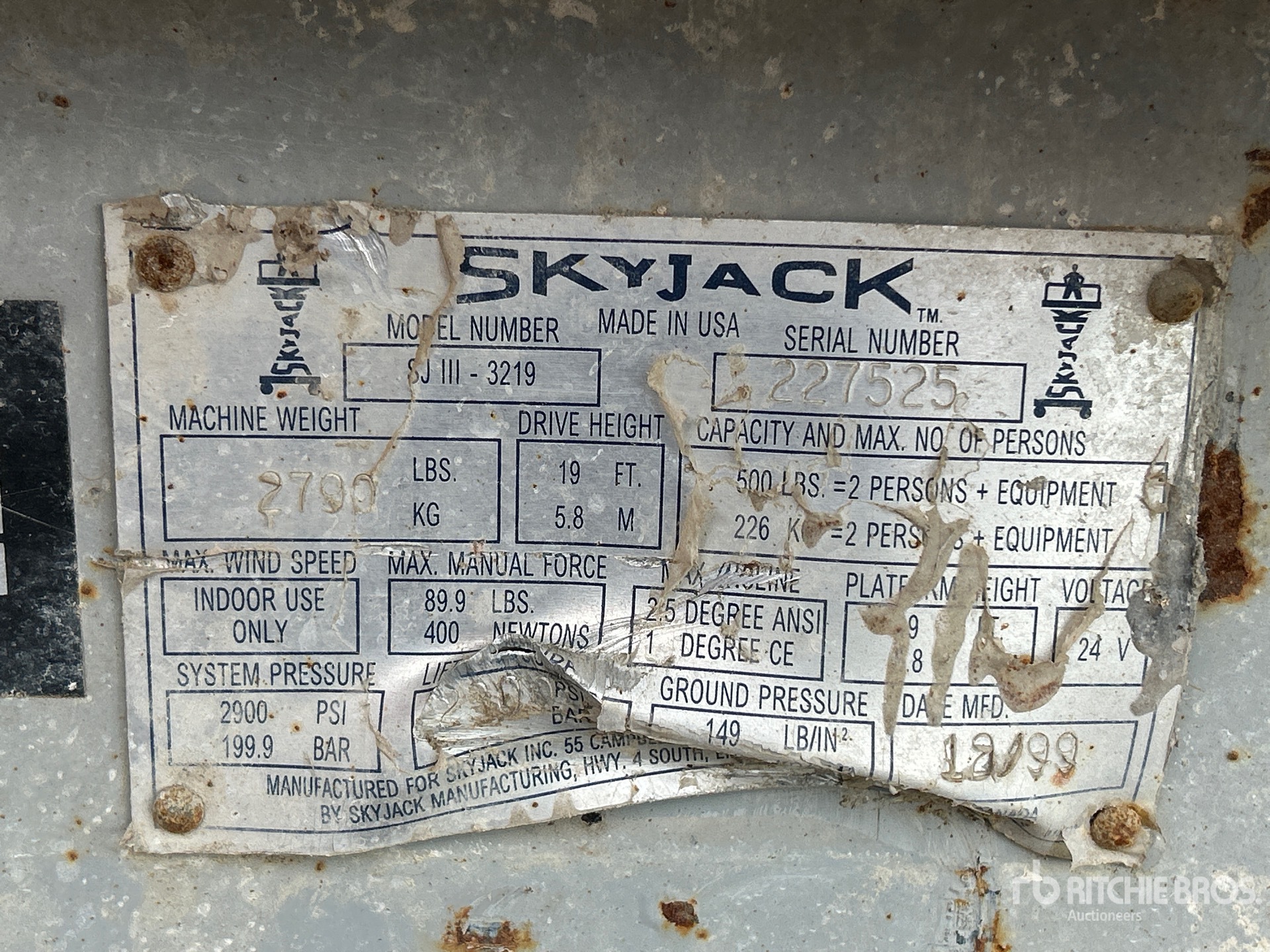 1999 Skyjack SJIII3219