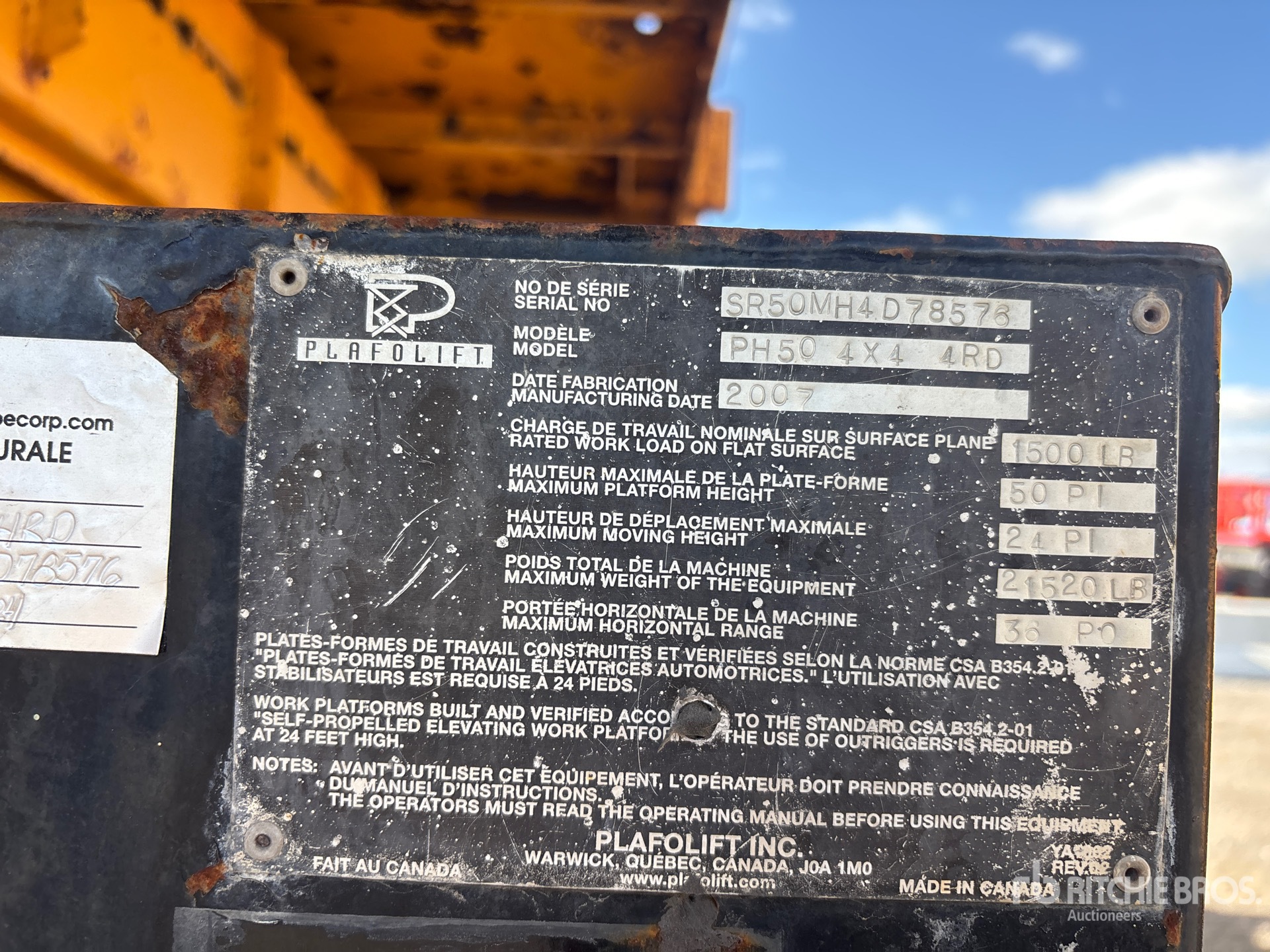 2007 Plafolift PH50
