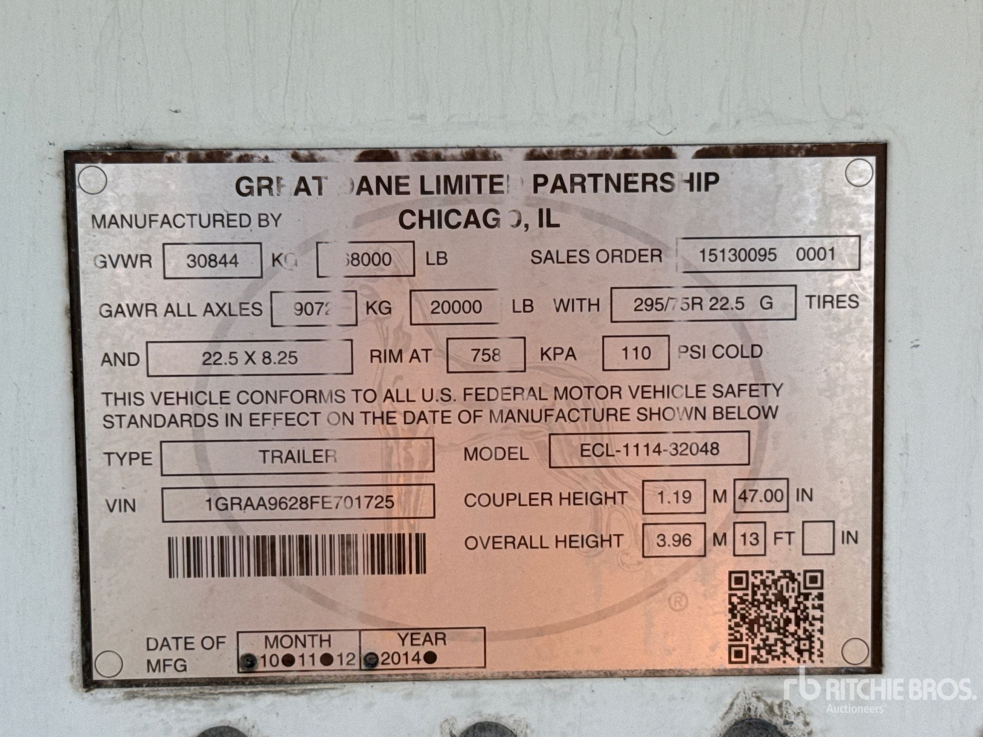 2015 Great Dane ECL-1114-32048