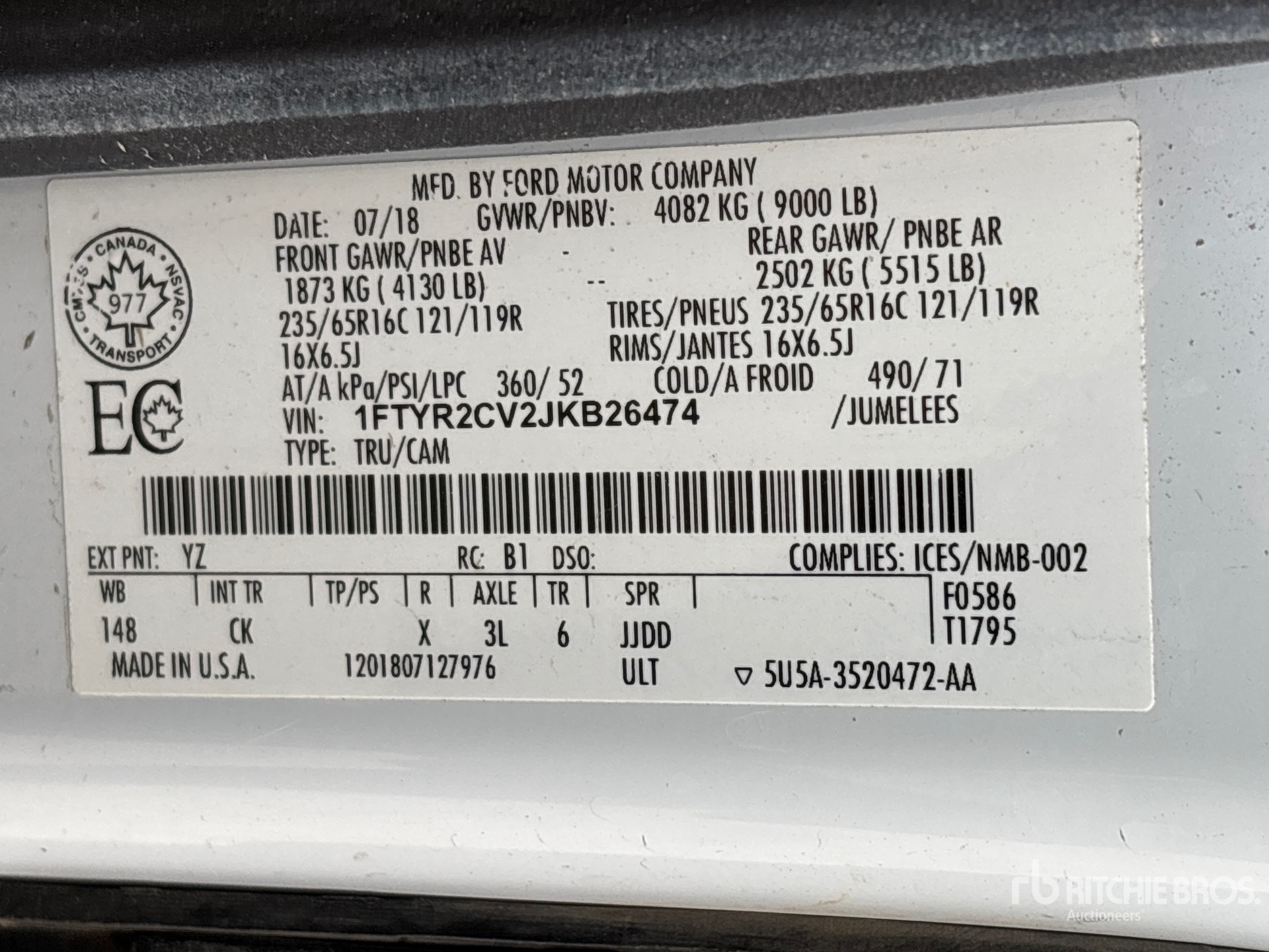 2018 Ford TRANSIT 250