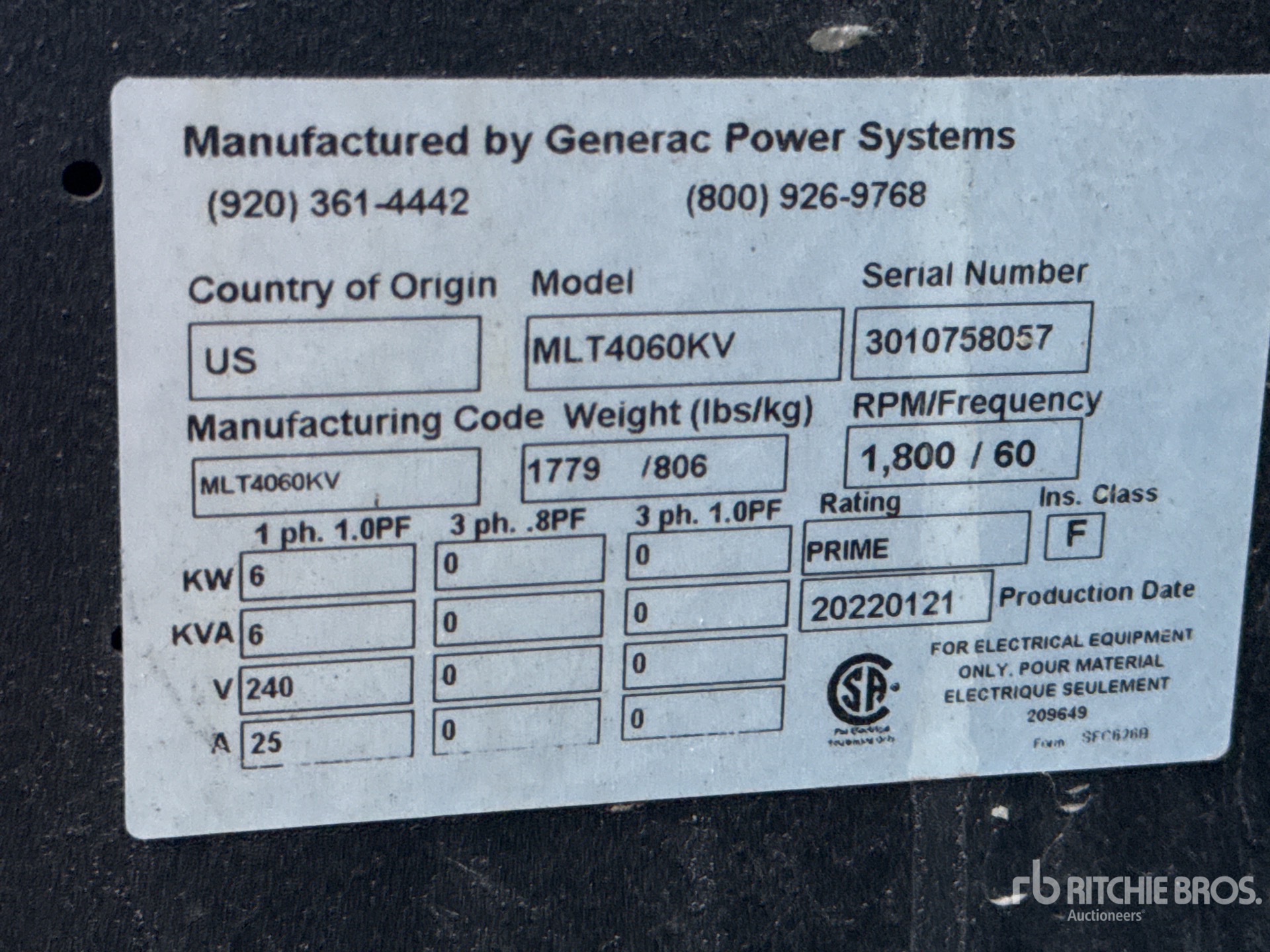 2022 Generac MLT4060KV