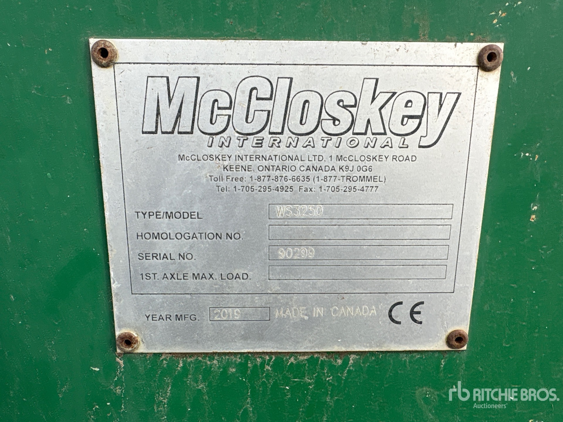 2019 Mccloskey WS3250