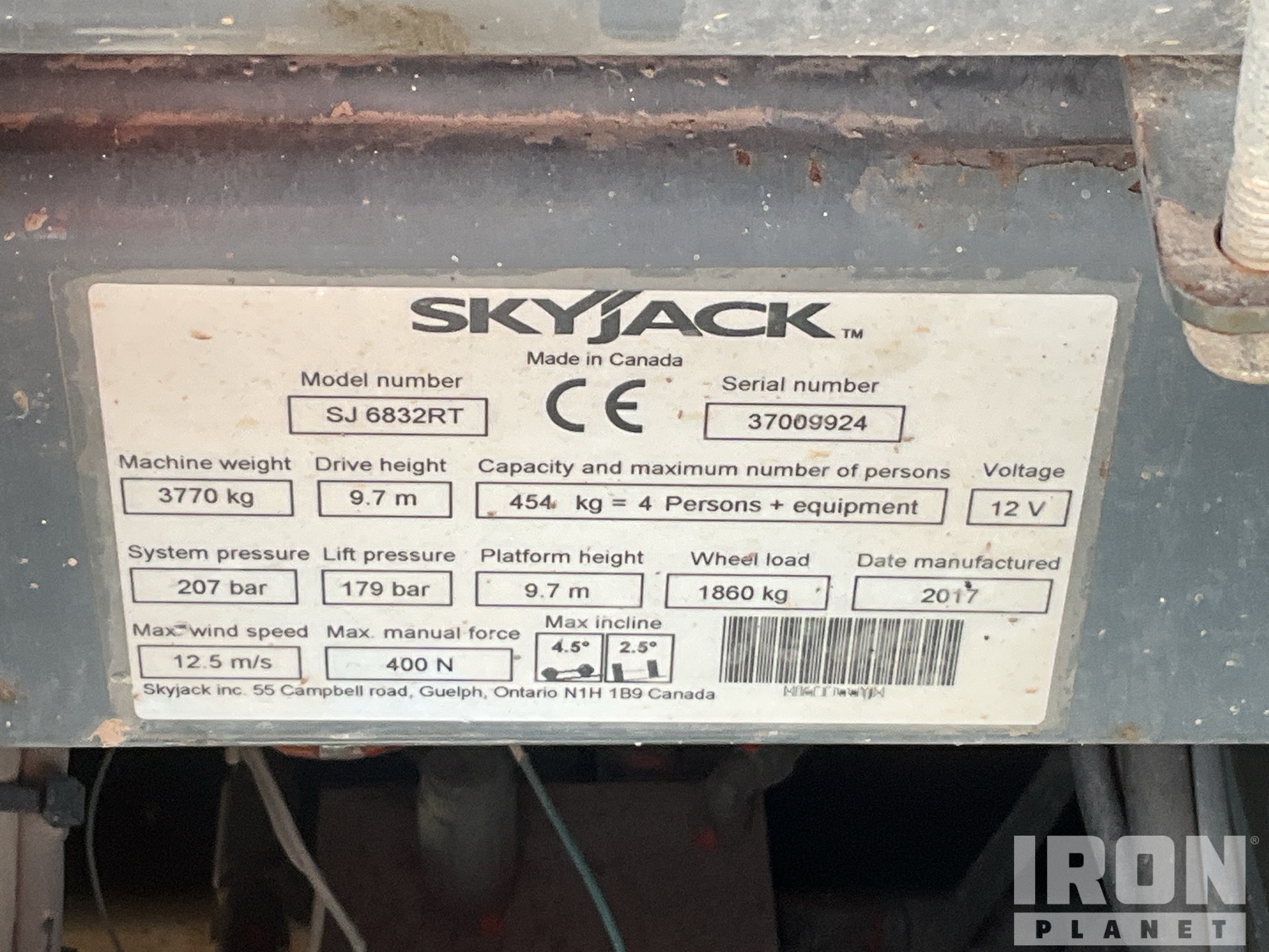 2017 Skyjack SJ6832 RT