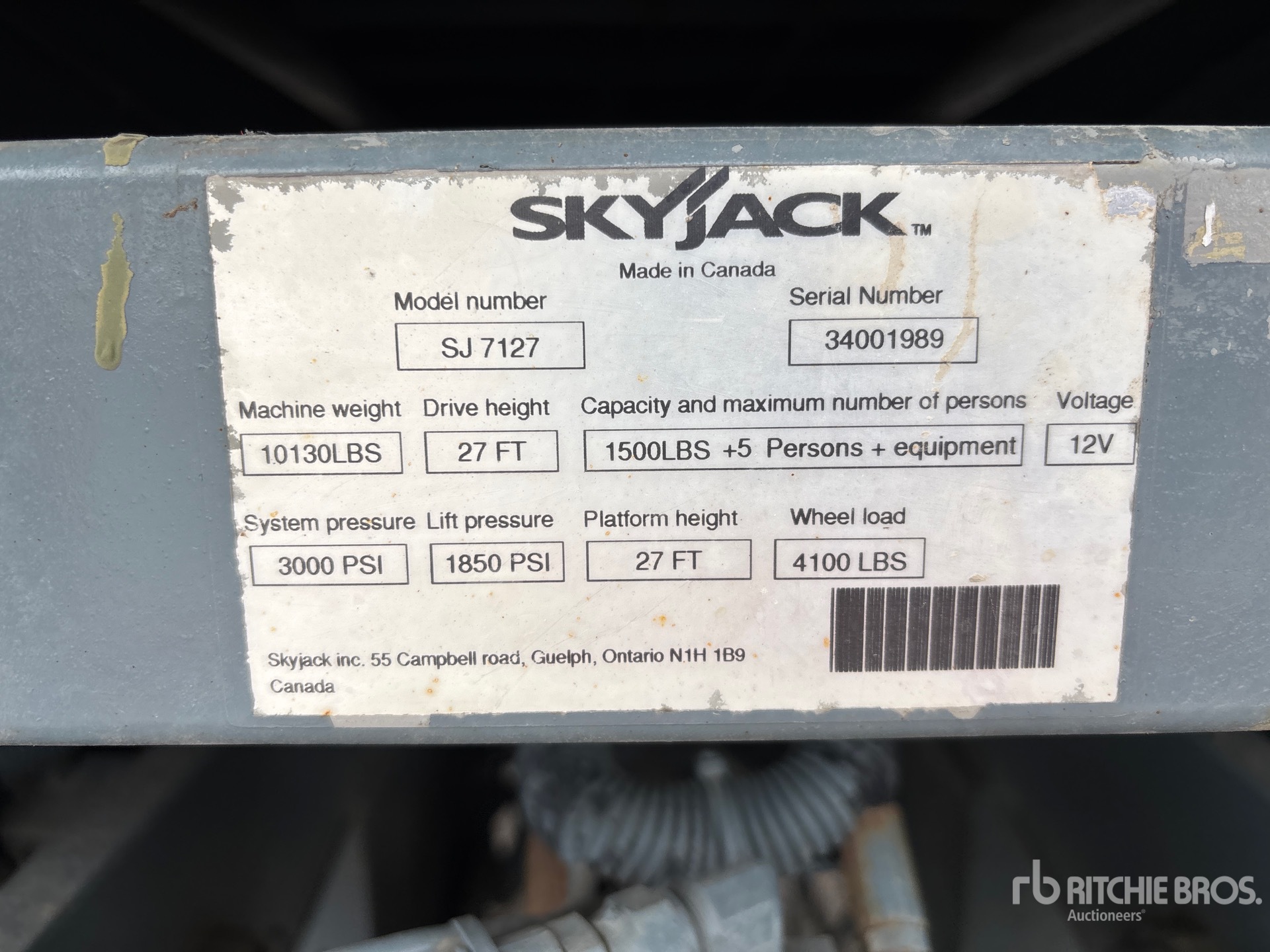 2011 Skyjack SJ7127 RT
