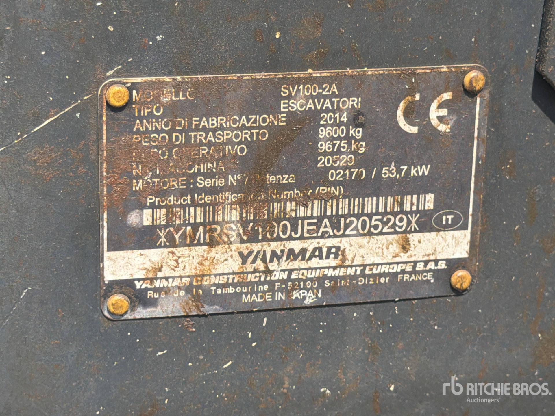 2014 Yanmar SV100-2A