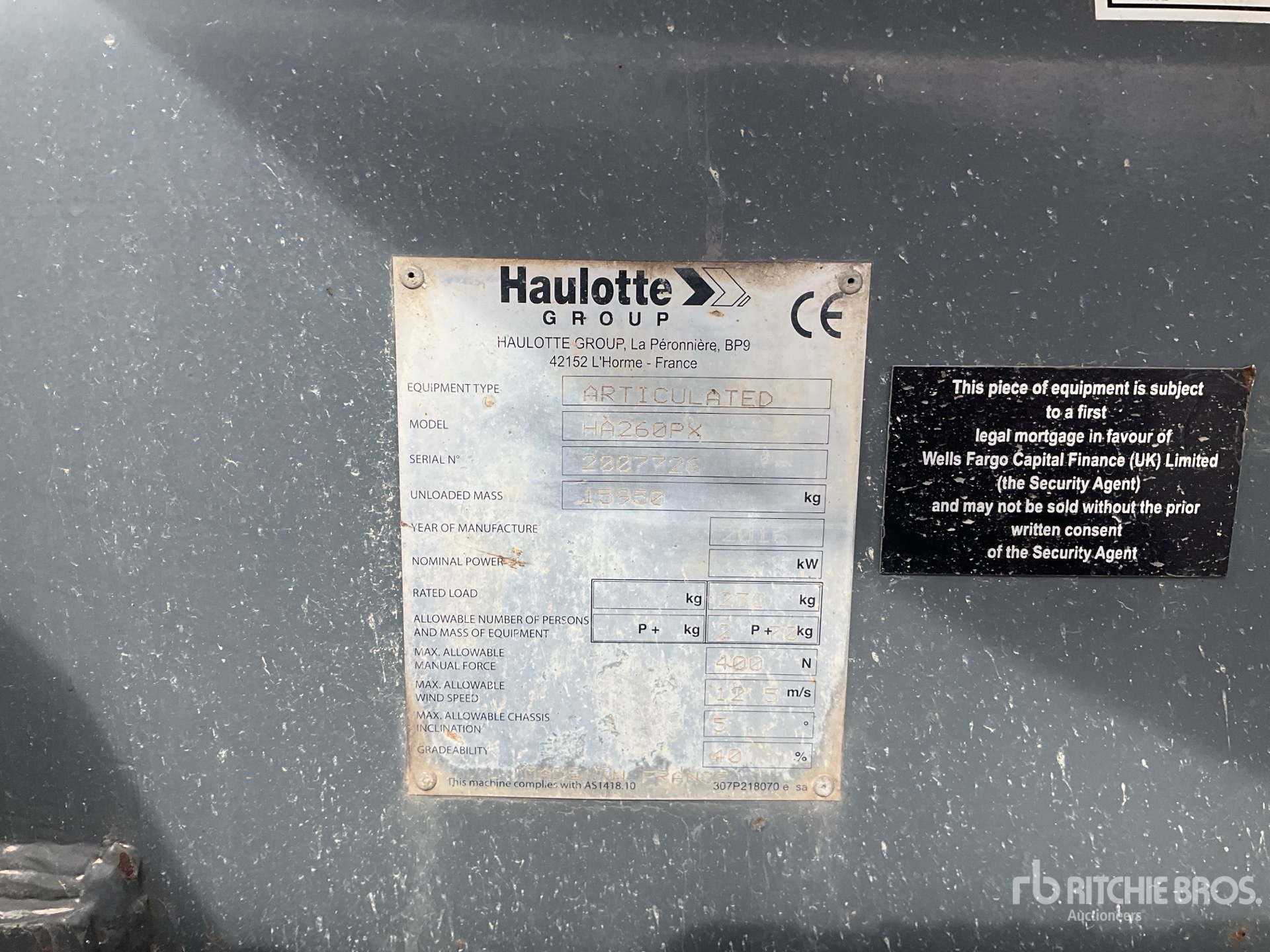 2016 Haulotte HA260PX