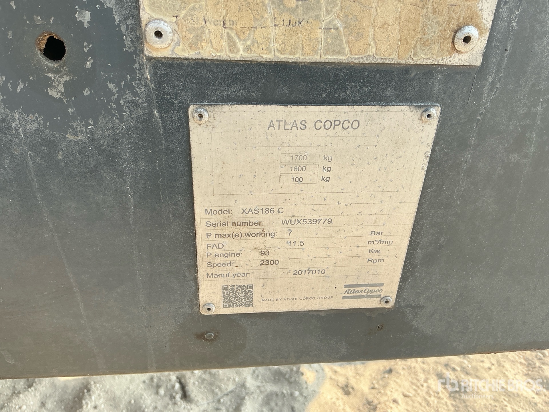 2017 Atlas Copco XAS186C