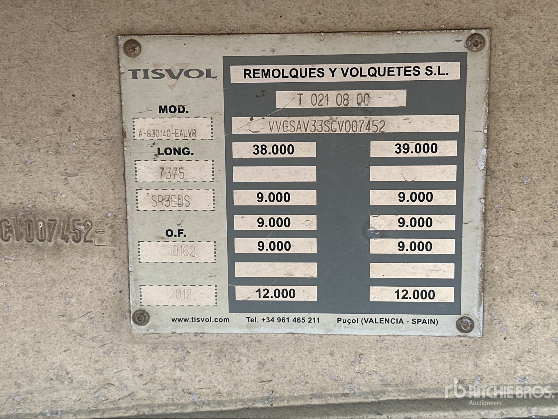 2013 Tisvol TRI/A SEMI-REMORQUE BENNE 3 ESS ...