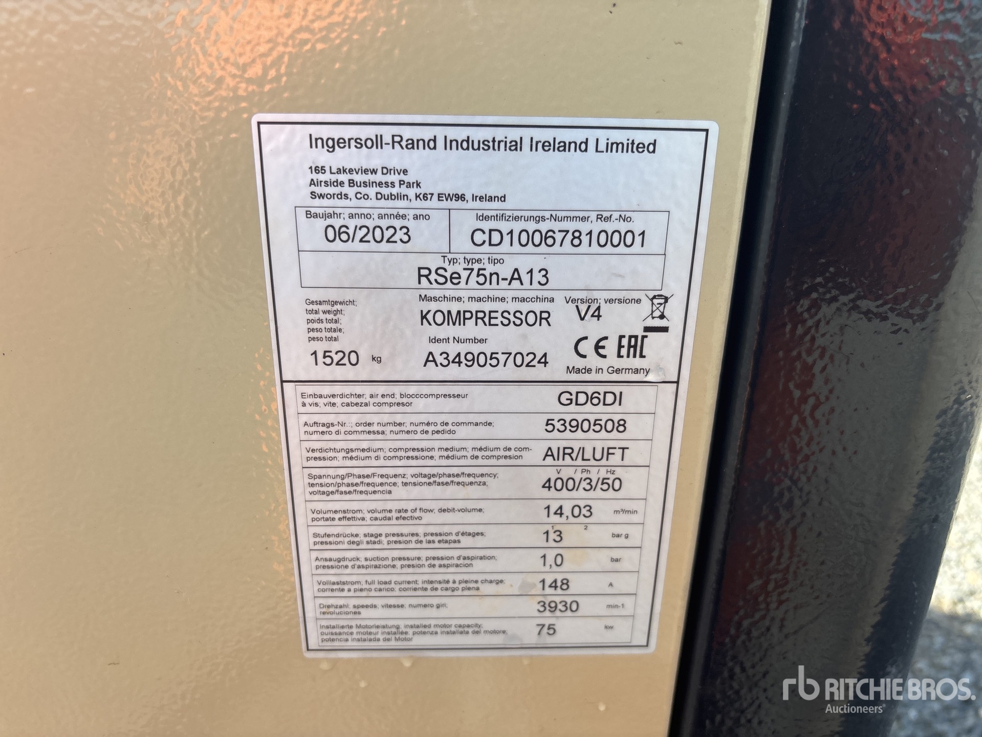 2023 Ingersoll Rand RSE75NA13