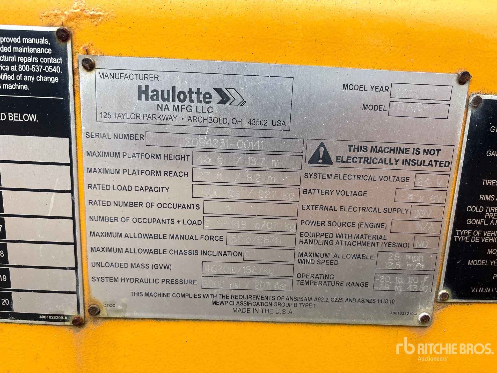 2021 Haulotte 4527A