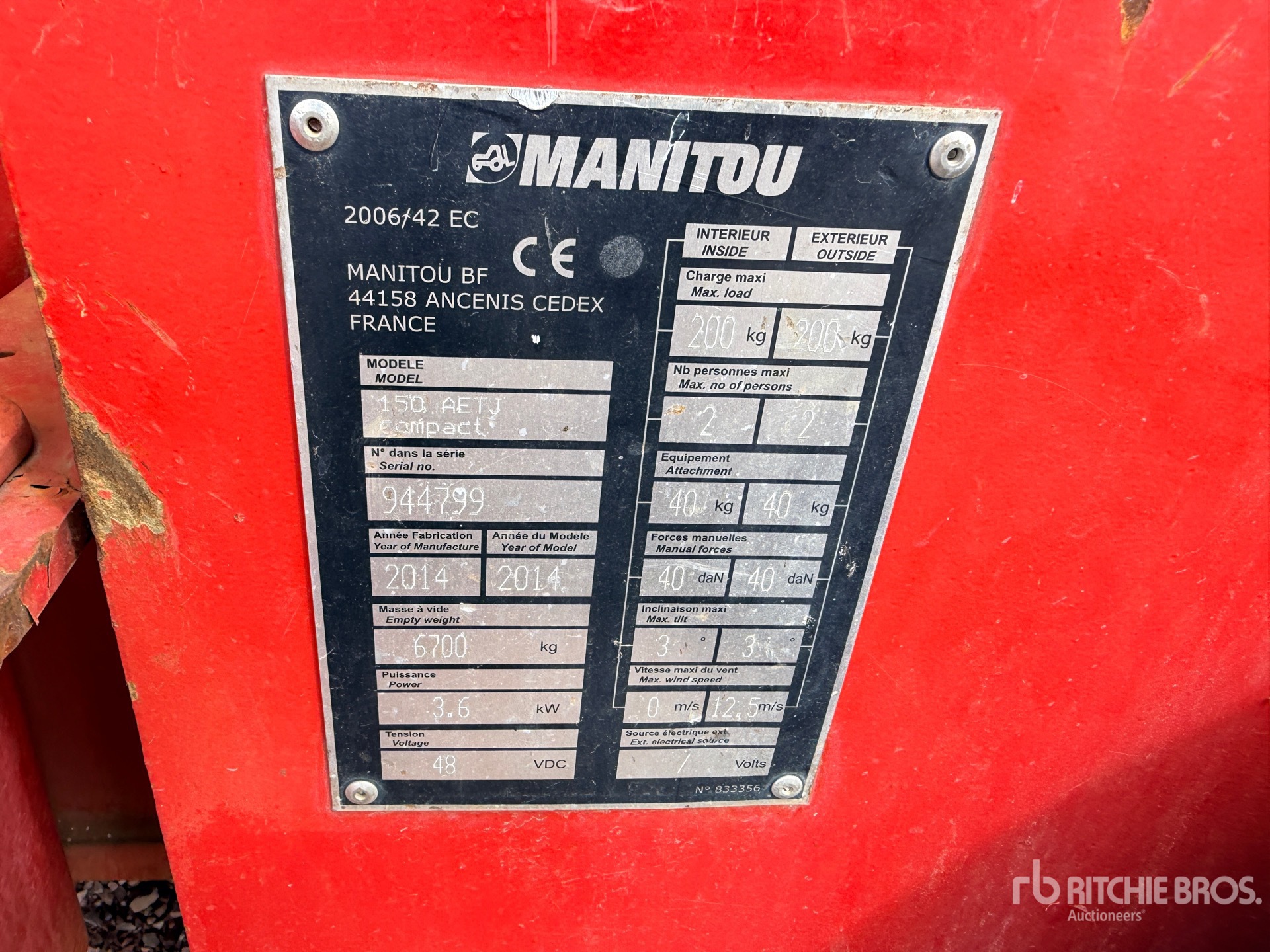 2014 Manitou 150AETJ