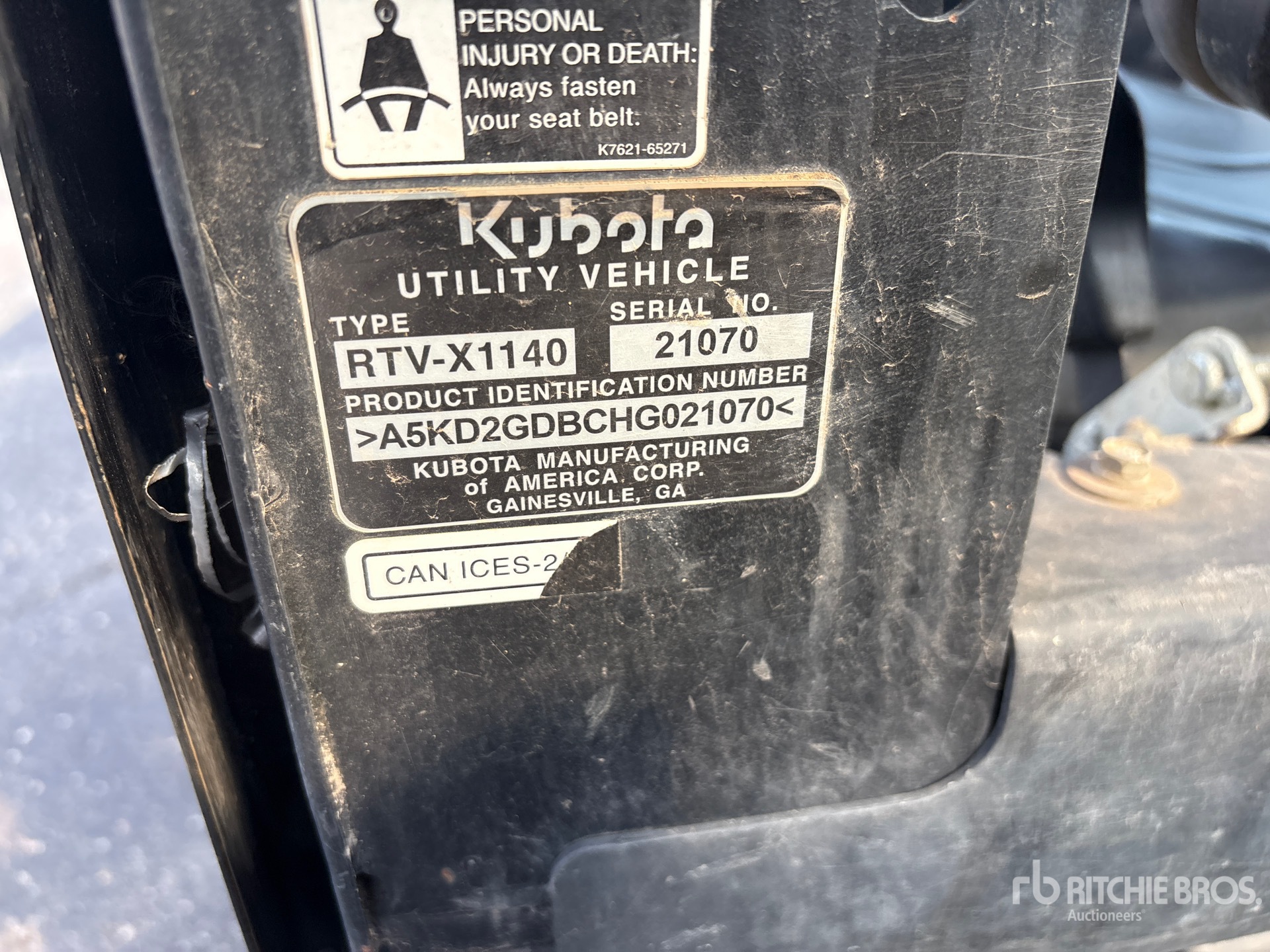2017 Kubota RTV-X1140