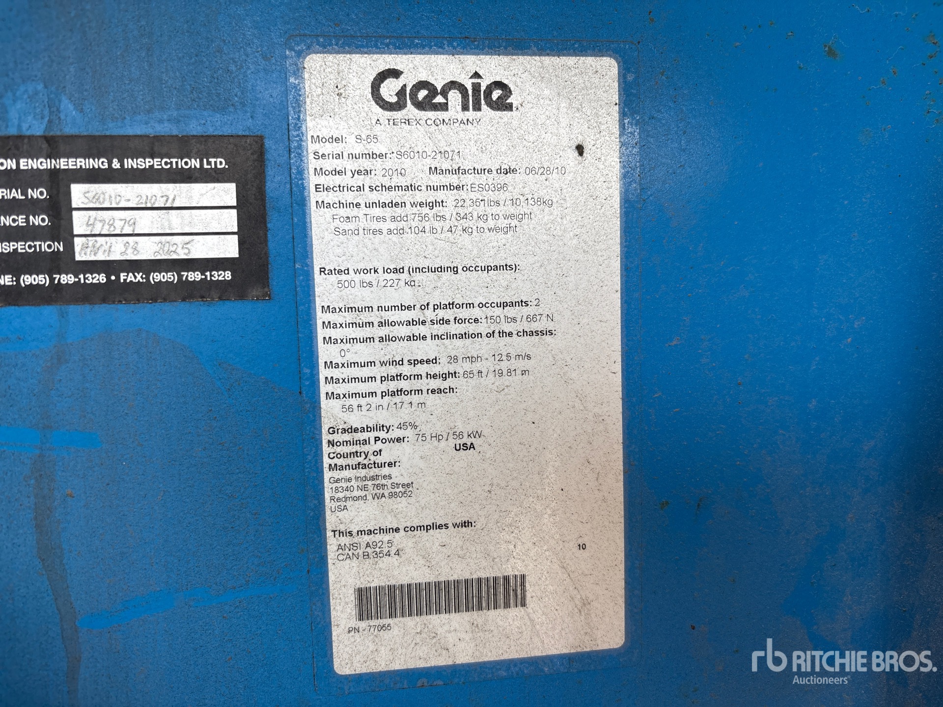 2010 Genie S-65