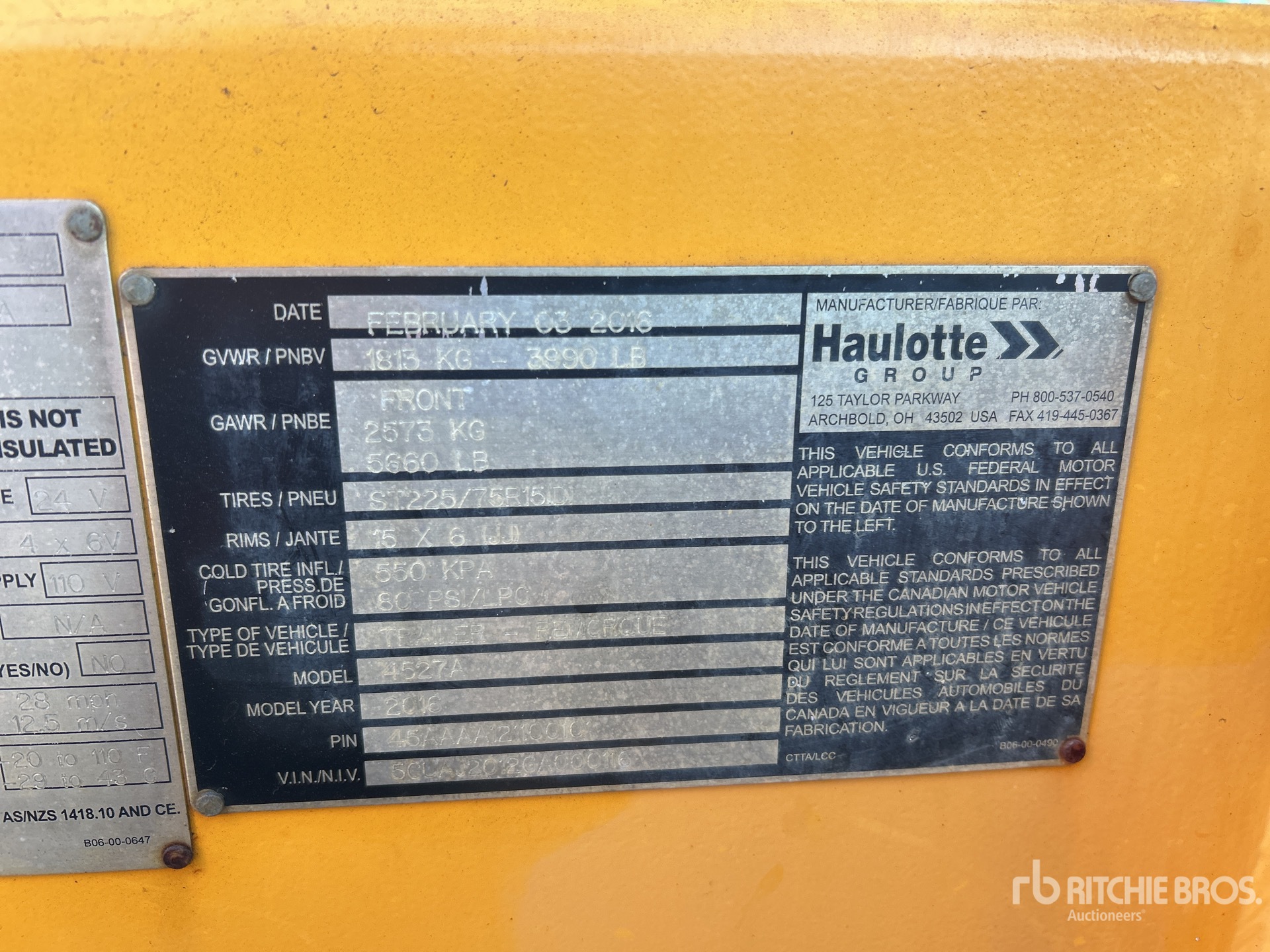 2016 Haulotte 4527A