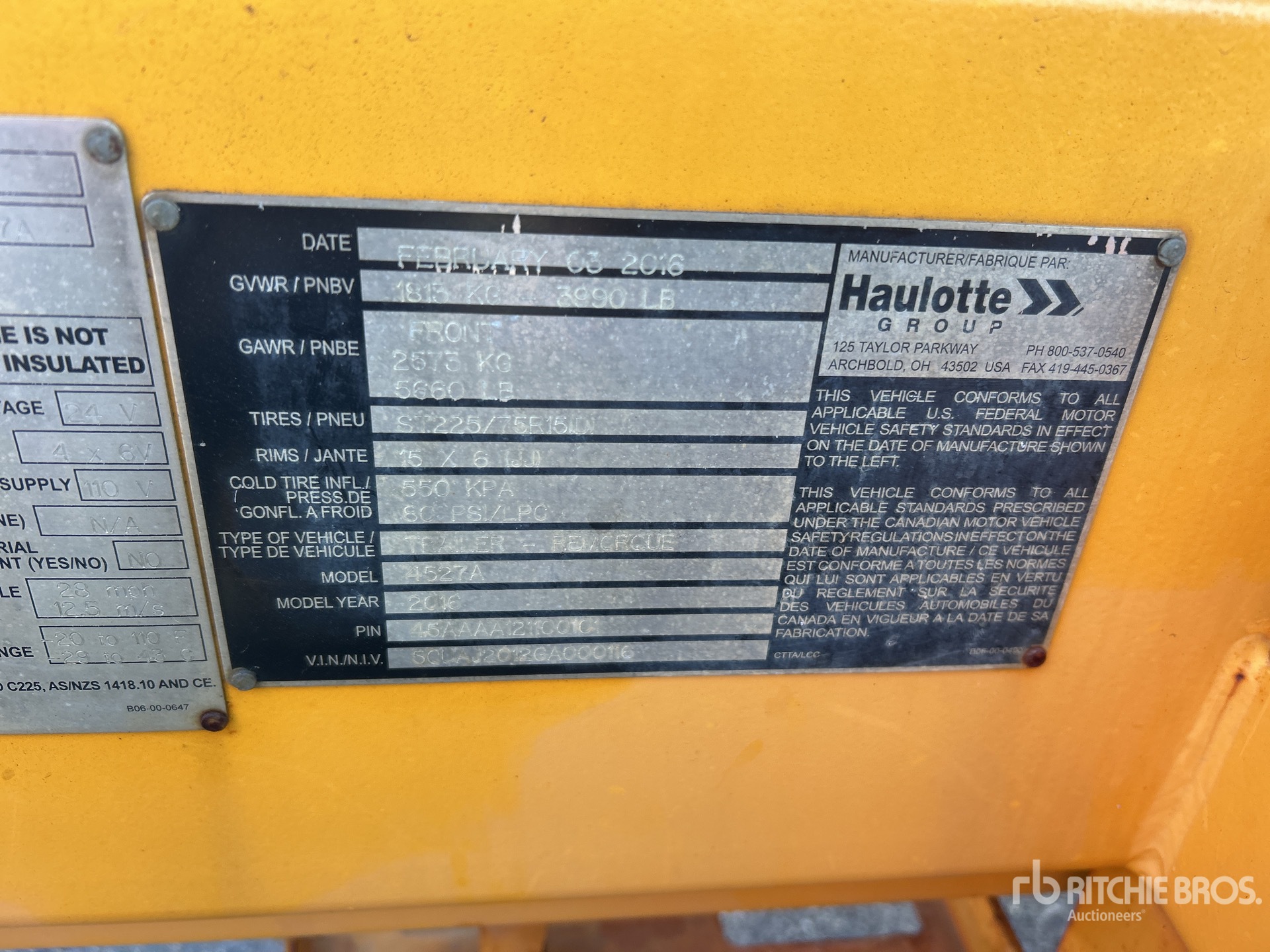2016 Haulotte 4527A