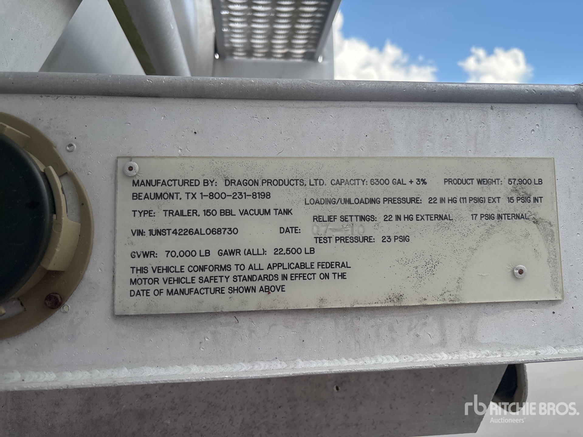 2010 Dragon 150 bbl T/A