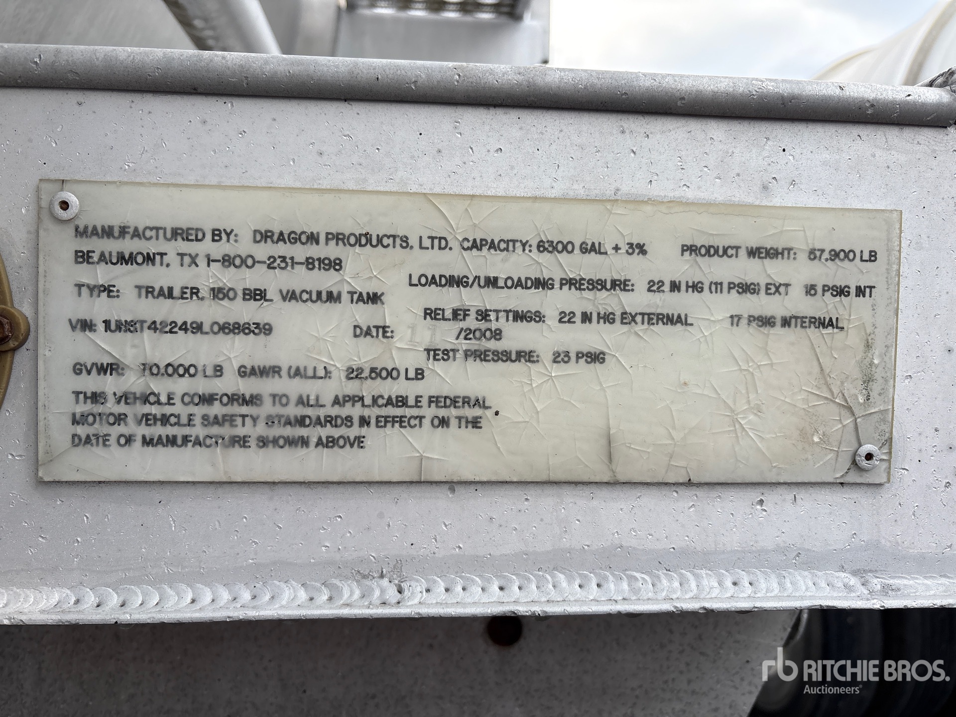 2010 Dragon 150 bbl T/A