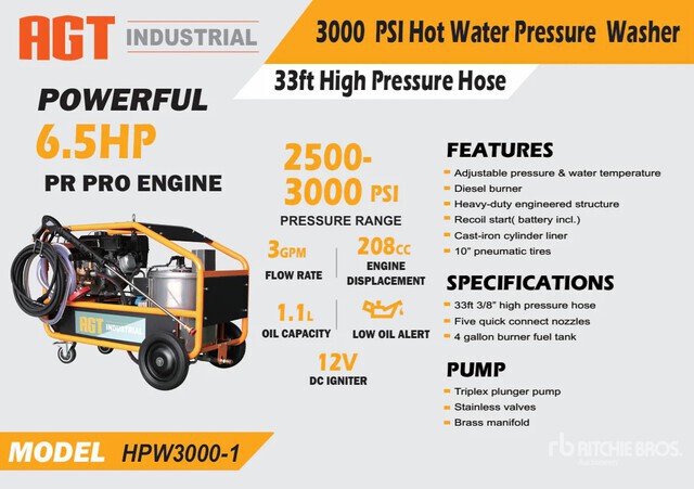 2026 AGT HPW3000-1 Pressure Washer